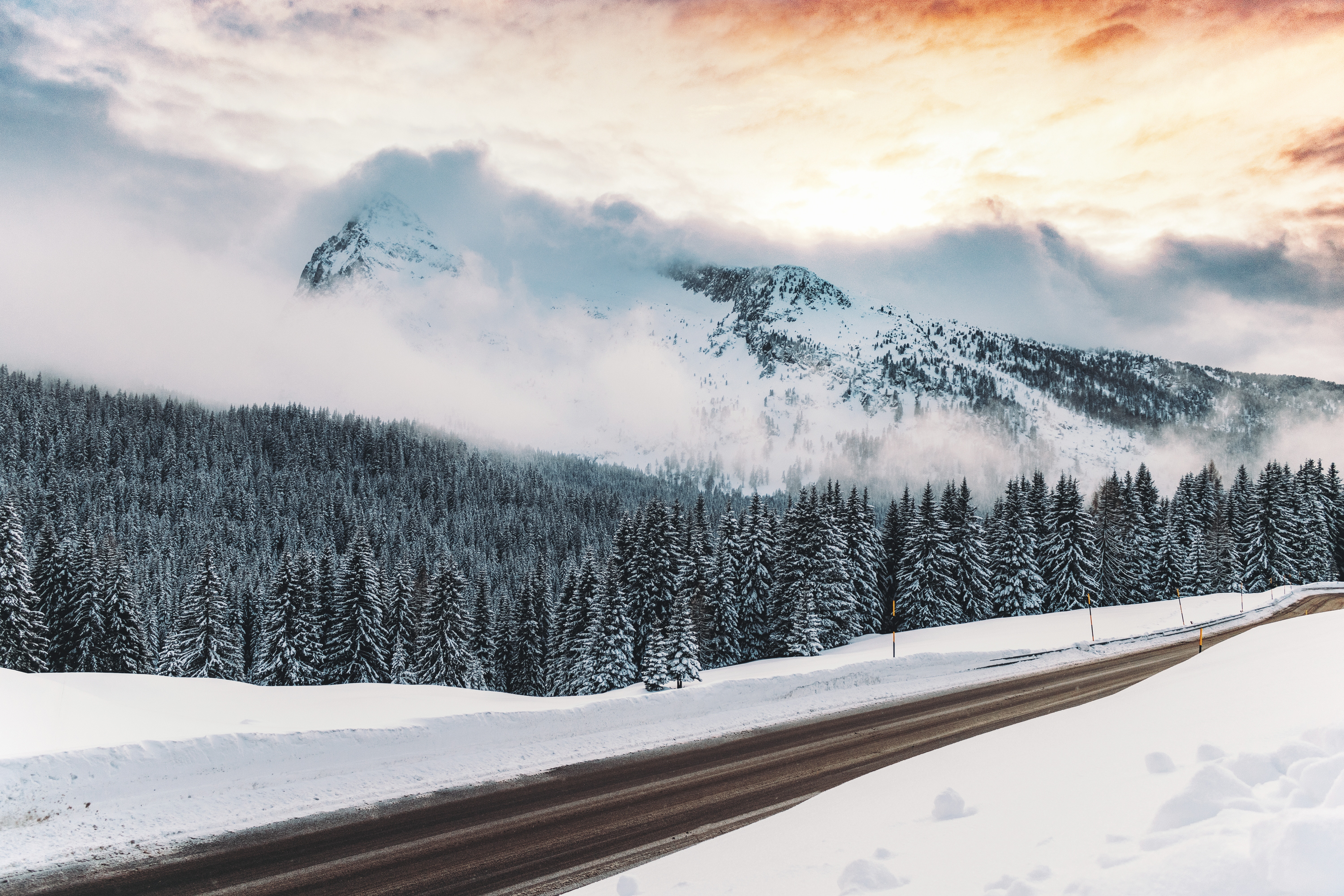 Download mobile wallpaper Winter, Road, Photography for free.