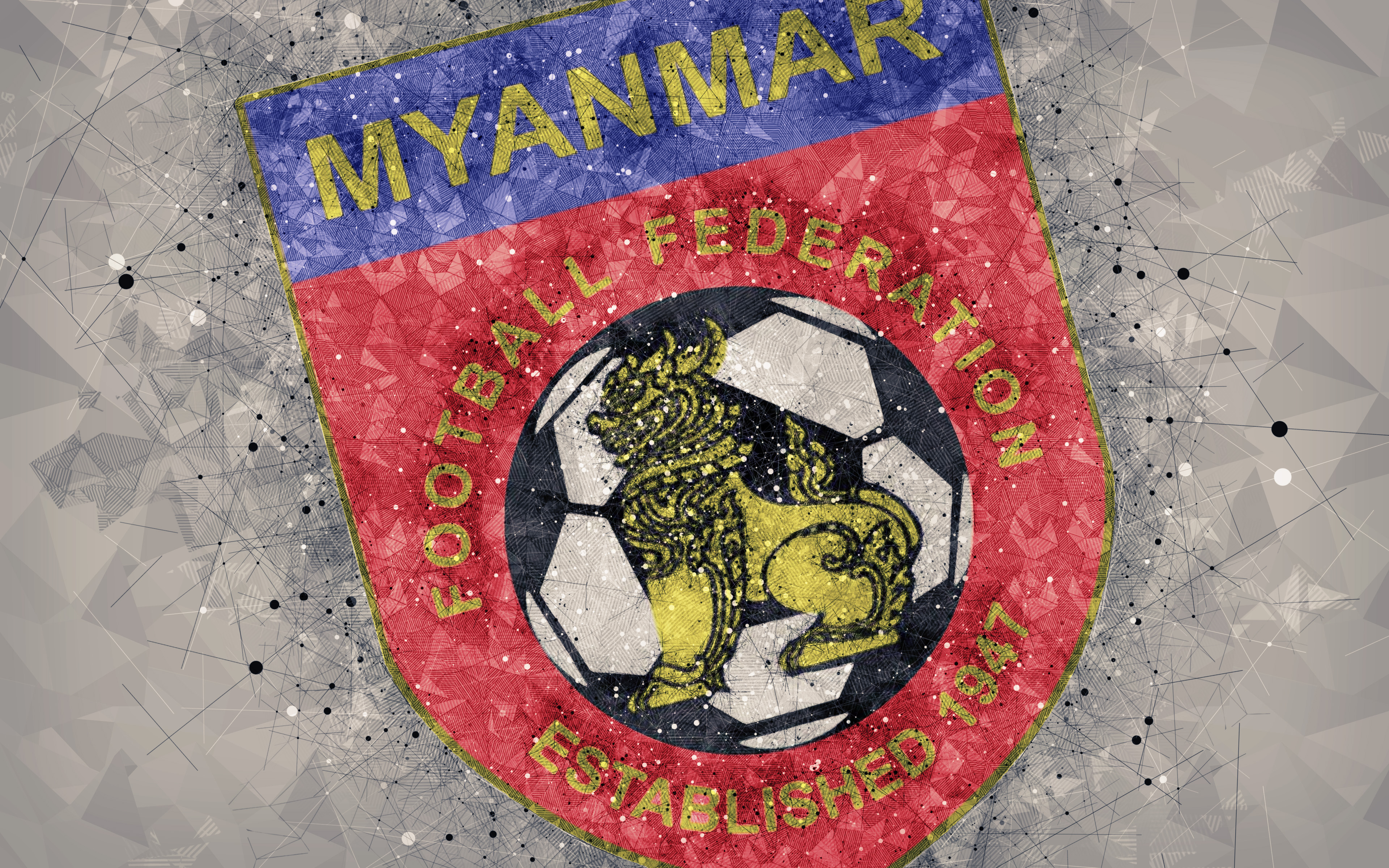 451702 скачать обои виды спорта, сборная мьянмы по футболу, эмблема, лого, мьянма, футбол, футбольный - заставки и картинки бесплатно