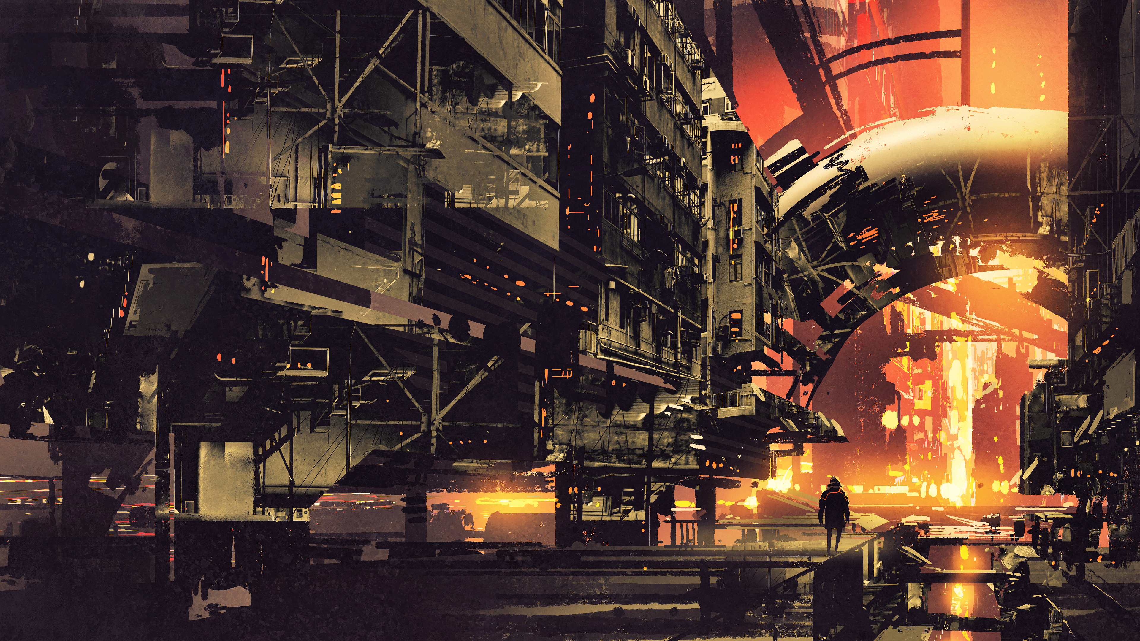 Download mobile wallpaper City, Cyberpunk, Sci Fi for free.
