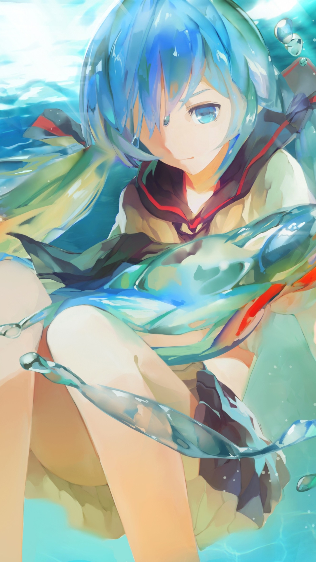 Handy-Wallpaper Wasser, Vocaloid, Hatsune Miku, Animes kostenlos herunterladen.