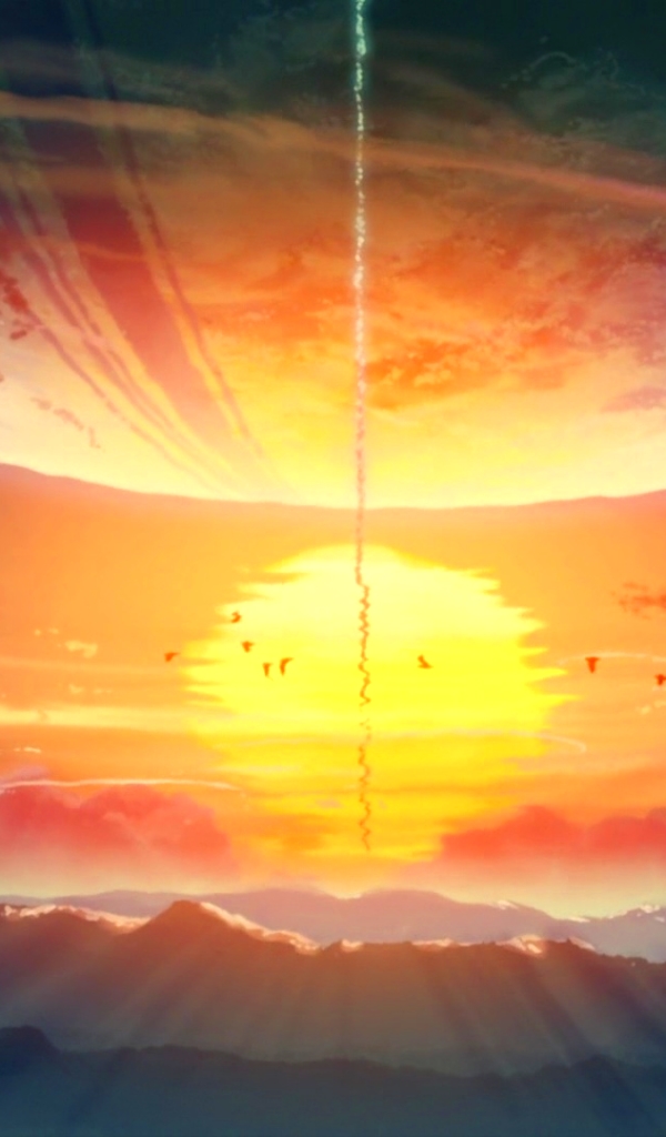Download mobile wallpaper Anime, Landscape, Sun, 5 Centimeters Per Second for free.