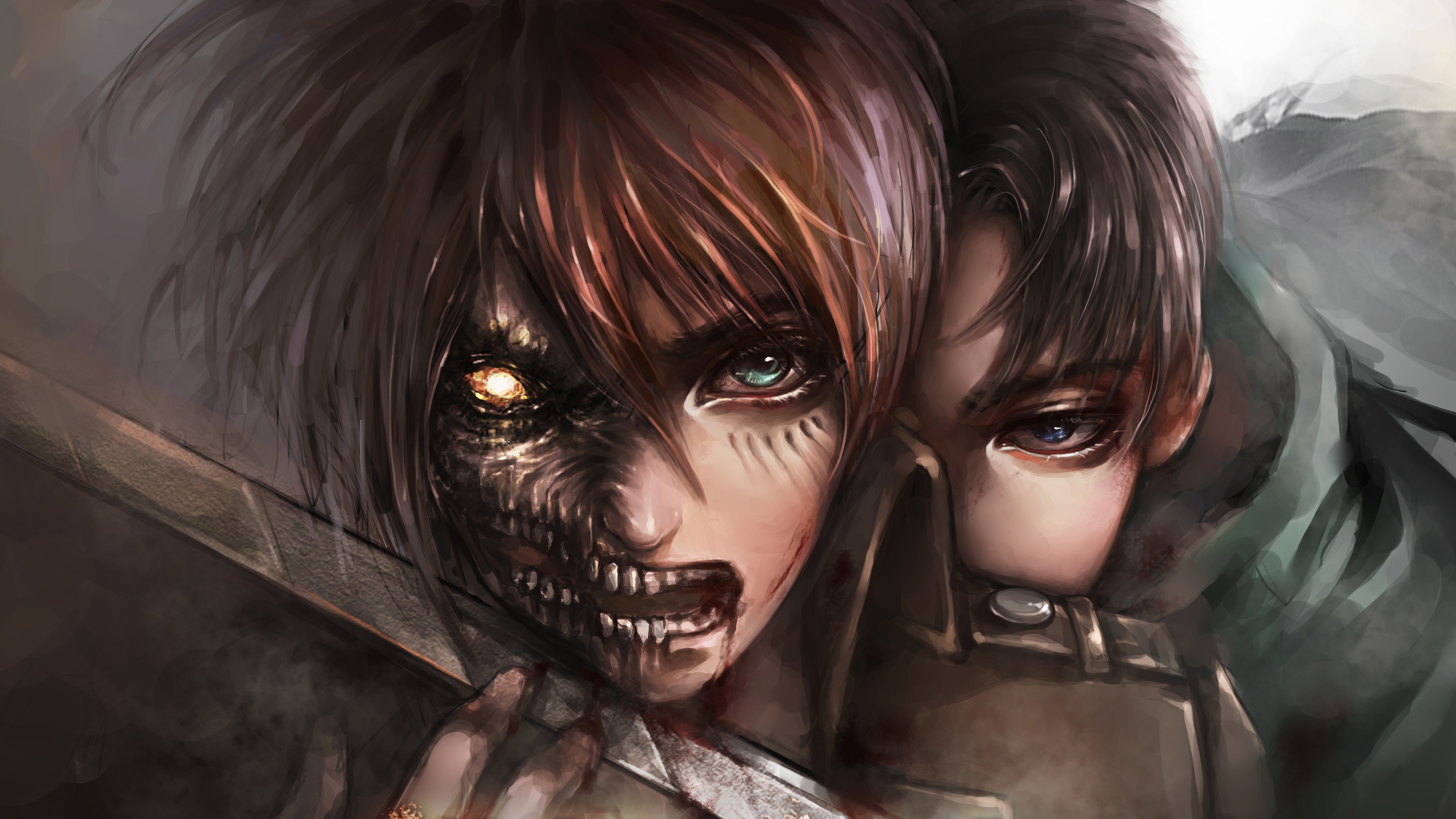 Baixar papel de parede para celular de Anime, Eren Yeager, Ataque Dos Titãs, Levi Ackerman gratuito.