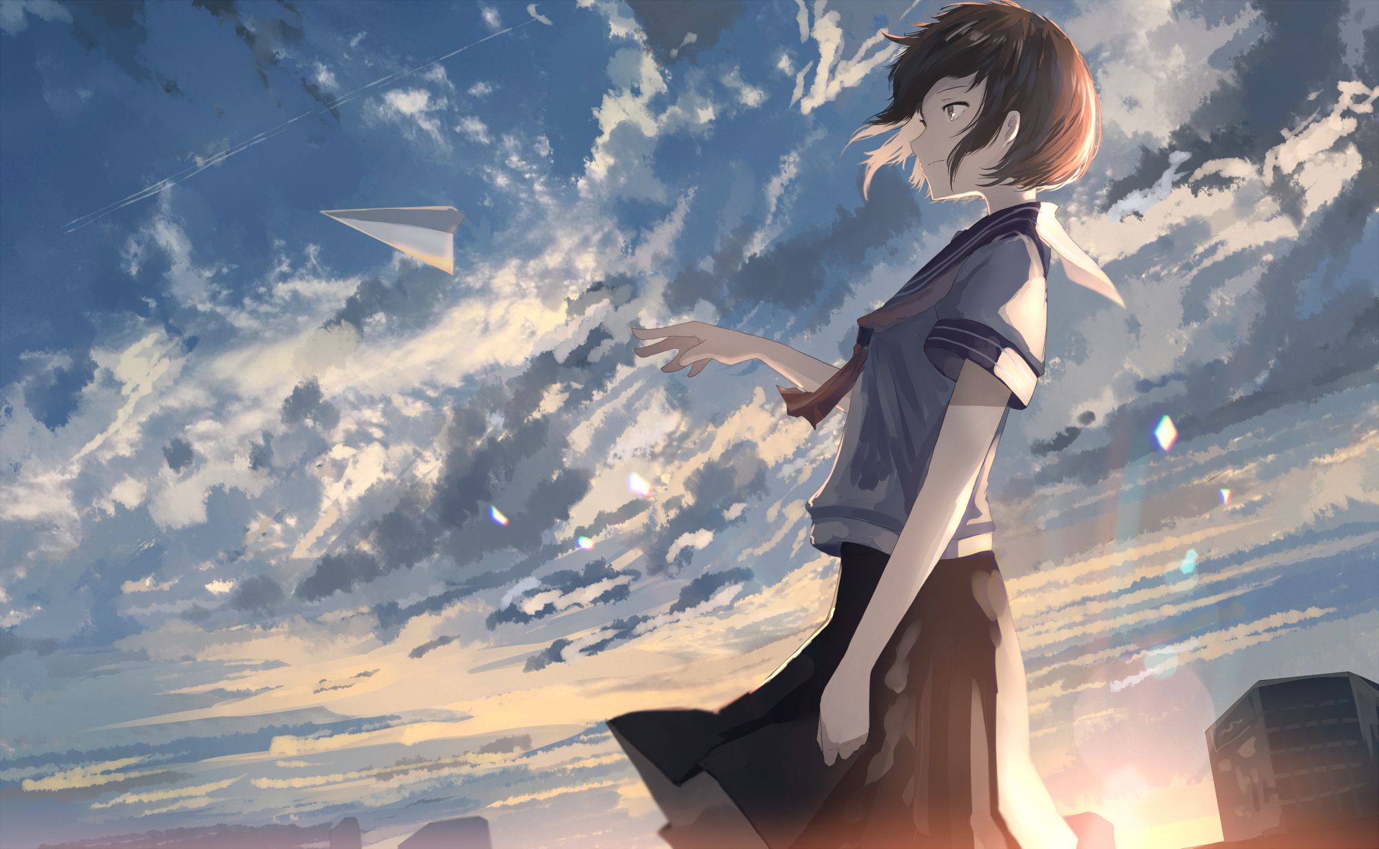 Free download wallpaper Anime, Sky, Original on your PC desktop