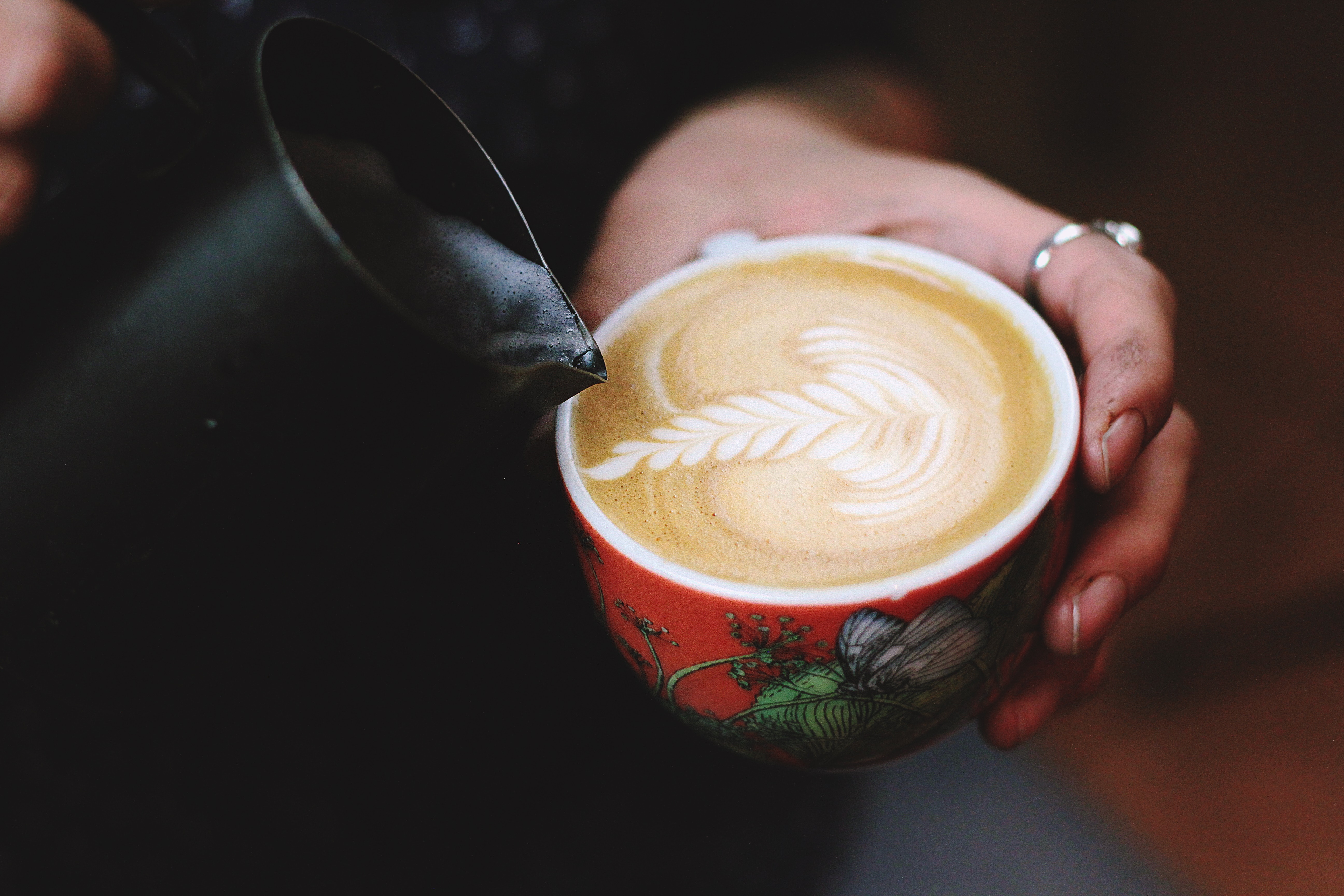 food, coffee, pattern, cappuccino, milk