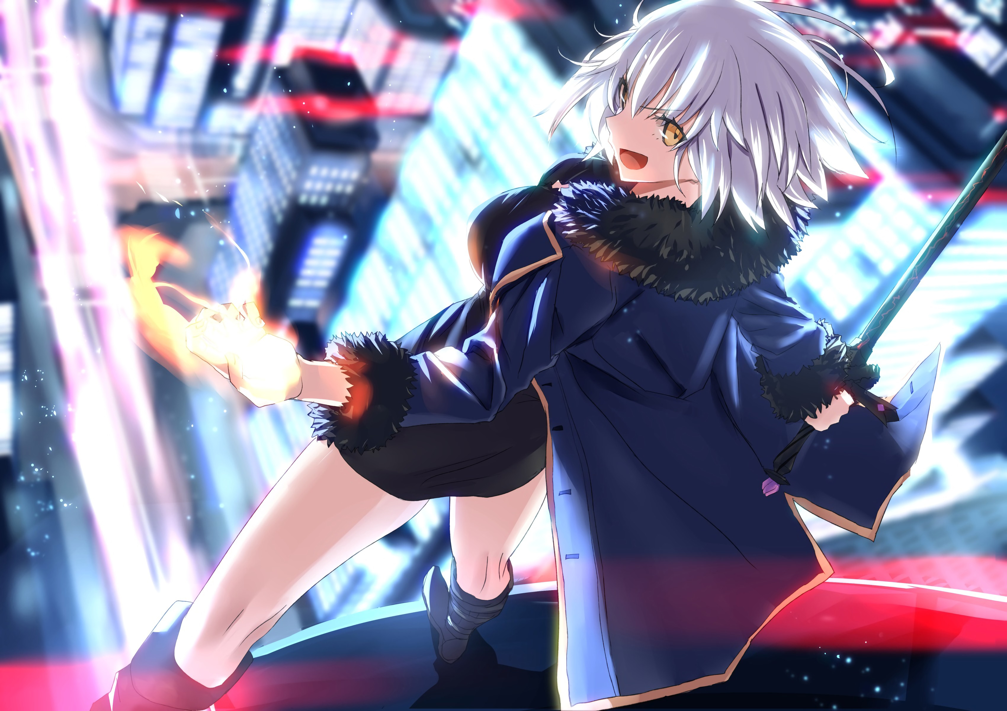 Free download wallpaper Anime, Flame, Yellow Eyes, Short Hair, Fate/grand Order, Jeanne D'arc Alter, Avenger (Fate/grand Order), Fate Series on your PC desktop
