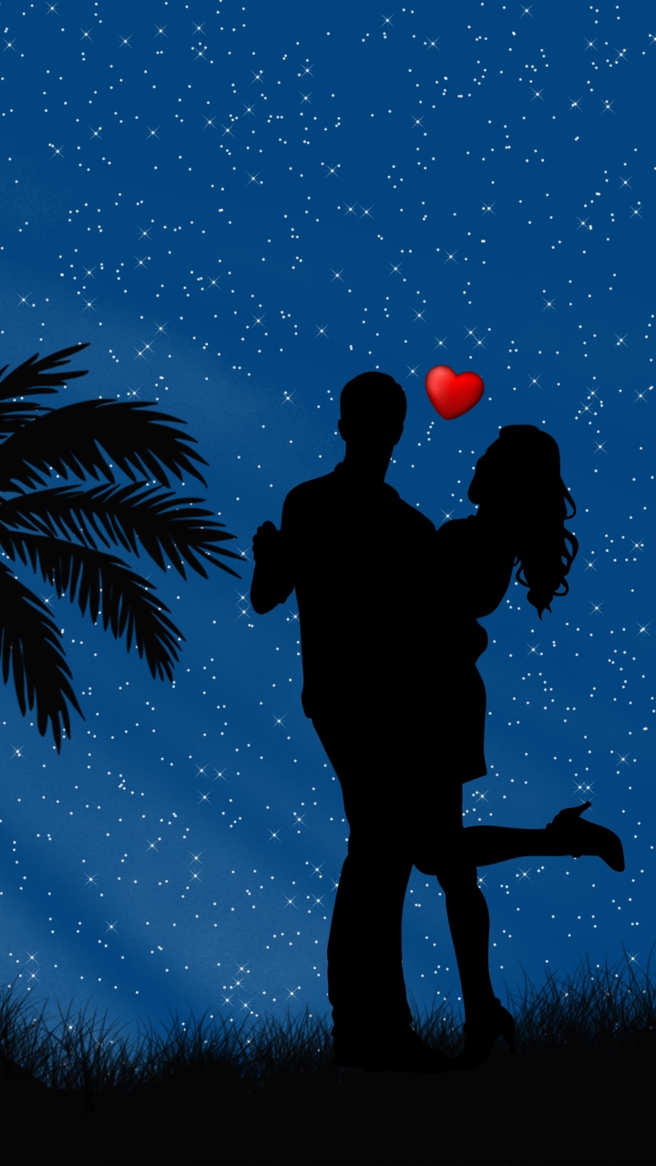 Download mobile wallpaper People, Night, Love, Couple, Artistic, Romantic for free.
