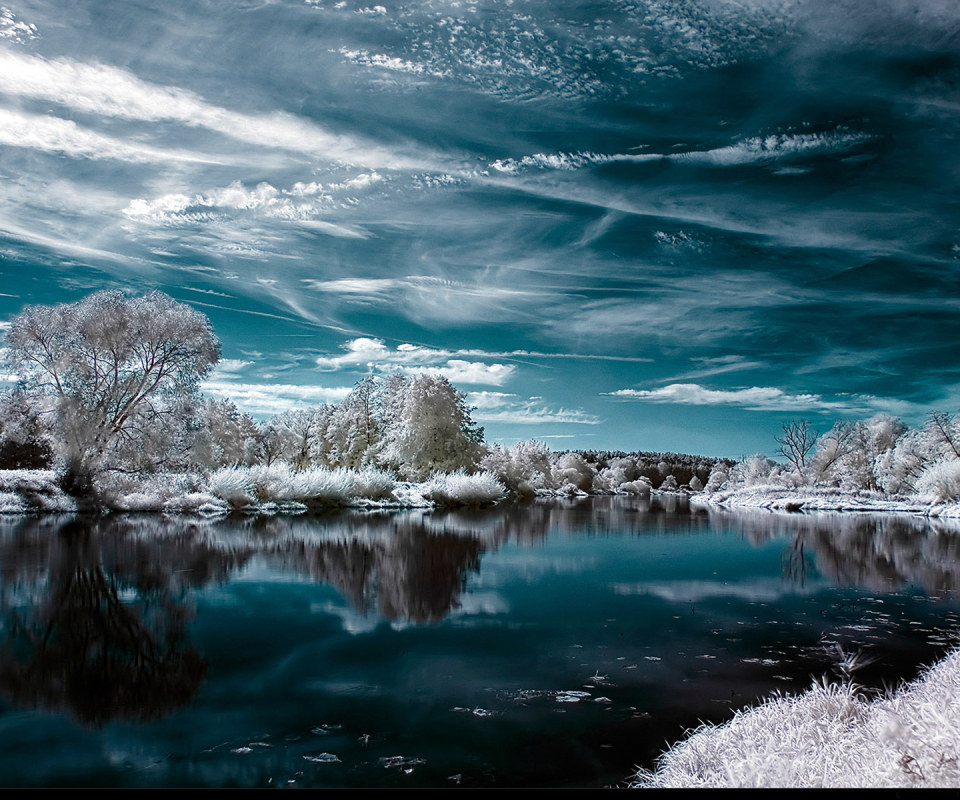 Скачать обои бесплатно Зима, Вода, Небо, Отражение, Земля/природа картинка на рабочий стол ПК