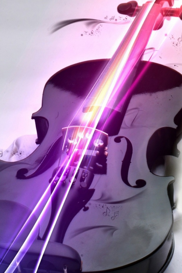 Download mobile wallpaper Music, Neon, Violin for free.