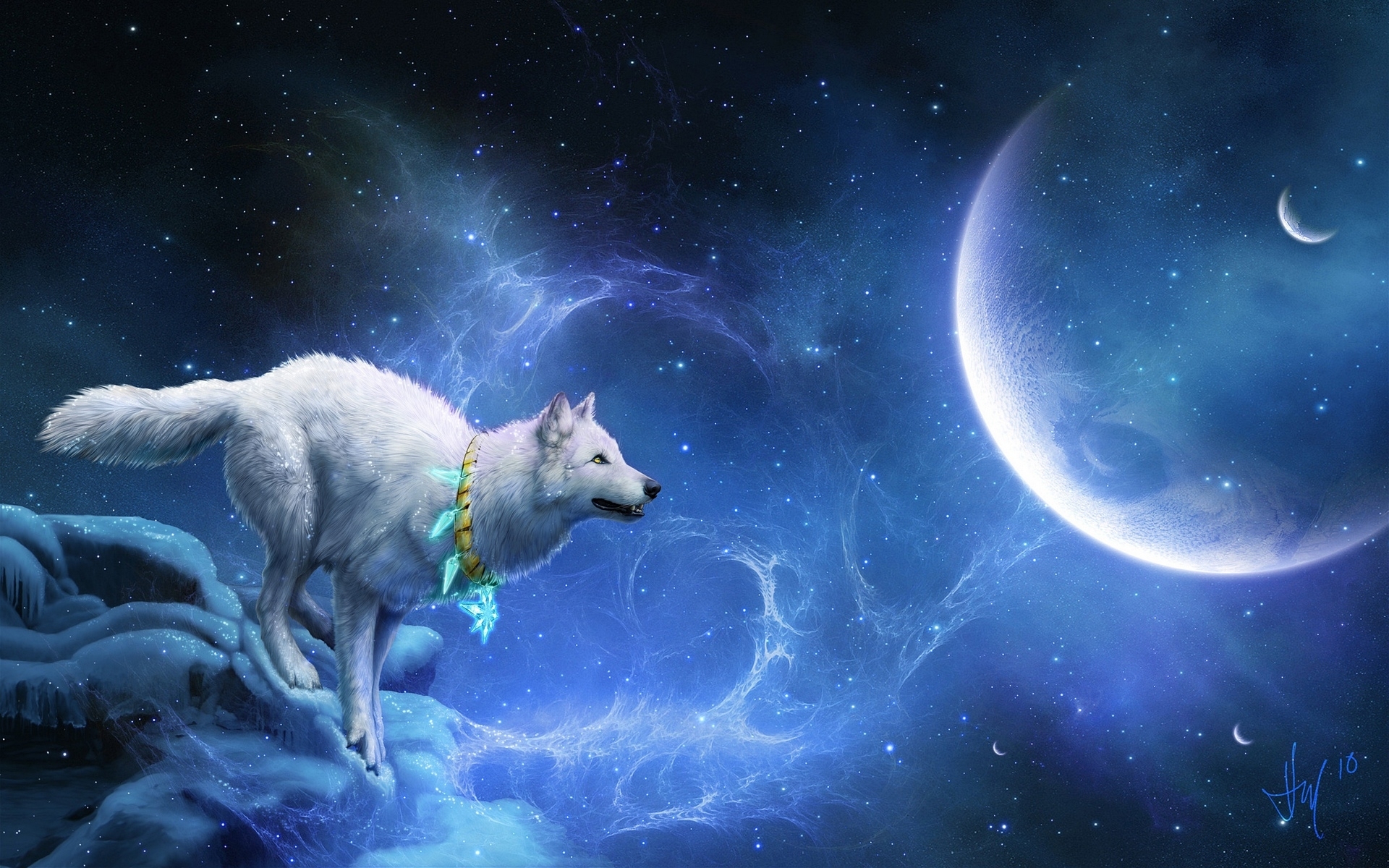 Free download wallpaper Animals, Wolfs, Fantasy on your PC desktop