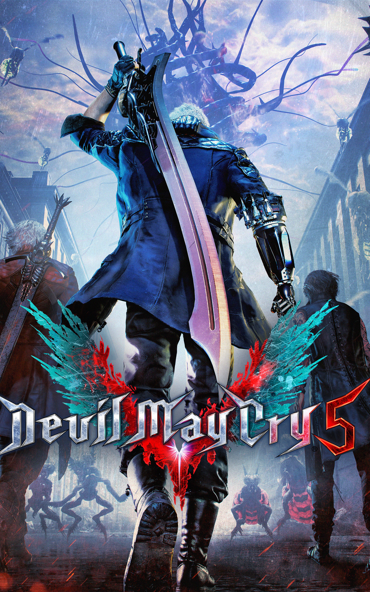 video game, devil may cry 5, dante (devil may cry), nero (devil may cry), v (devil may cry), devil may cry