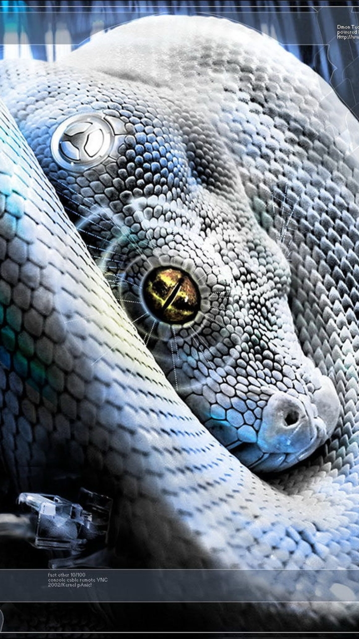 Download mobile wallpaper Animal, Snake, Sci Fi, Silver, Python for free.