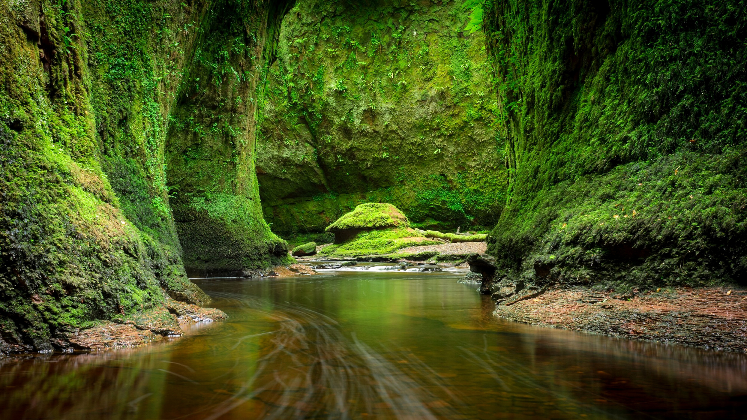 Free download wallpaper Canyon, Earth, Moss, Stream, Canyons on your PC desktop