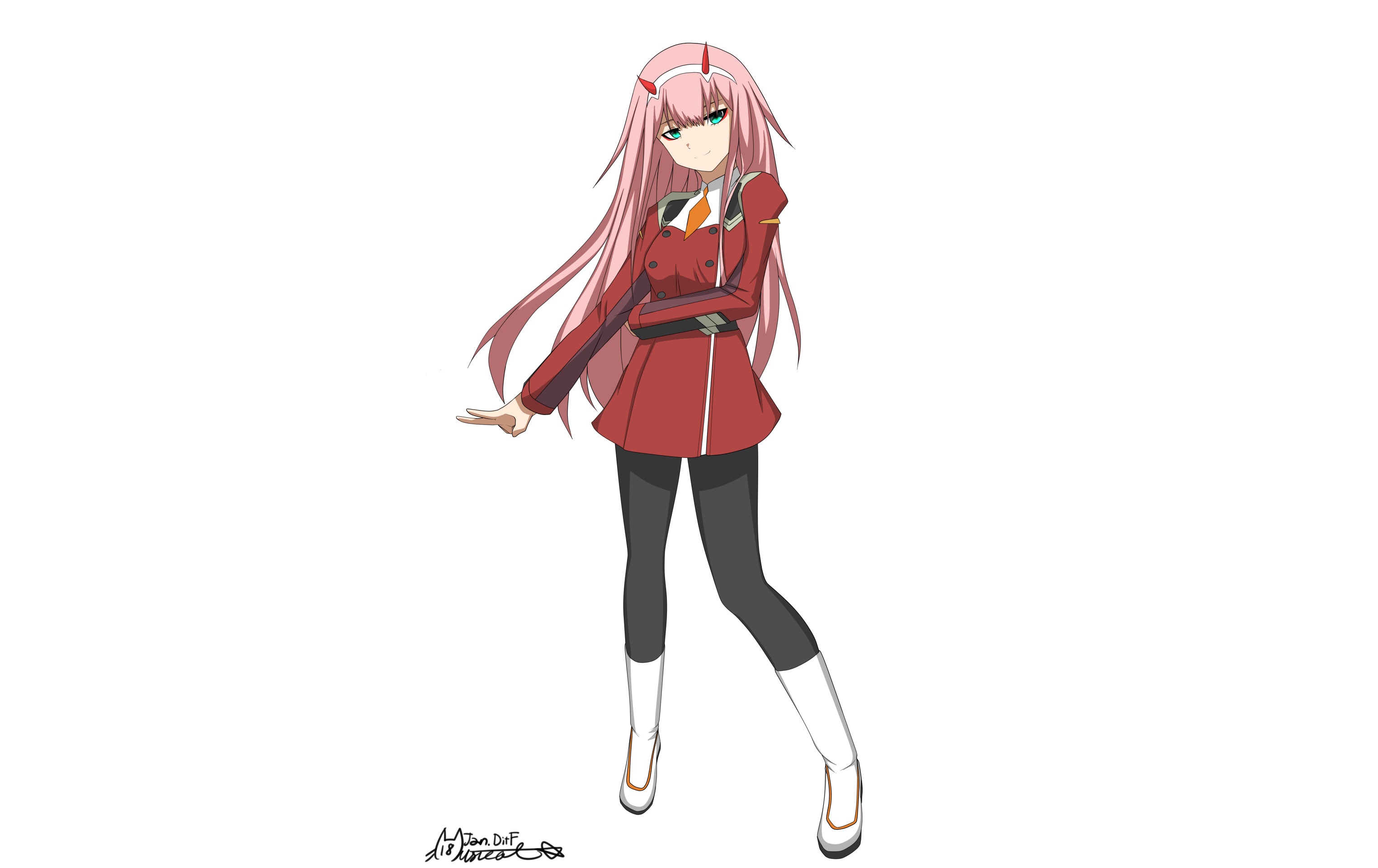 Скачать обои бесплатно Аниме, Милый Во Франксе, Zero Two (Дорогая В Franxx) картинка на рабочий стол ПК