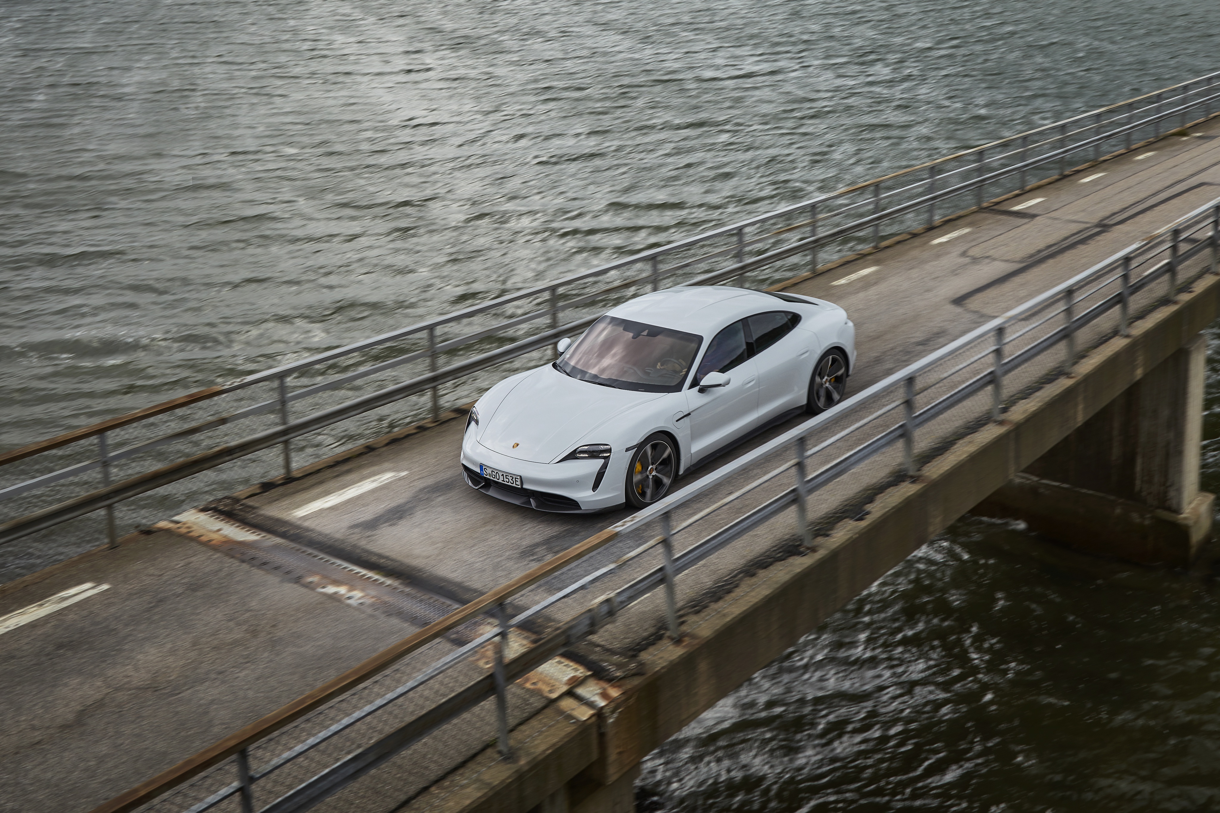 Download mobile wallpaper Porsche, Car, Vehicles, White Car, Porsche Taycan, Porsche Taycan Turbo S for free.