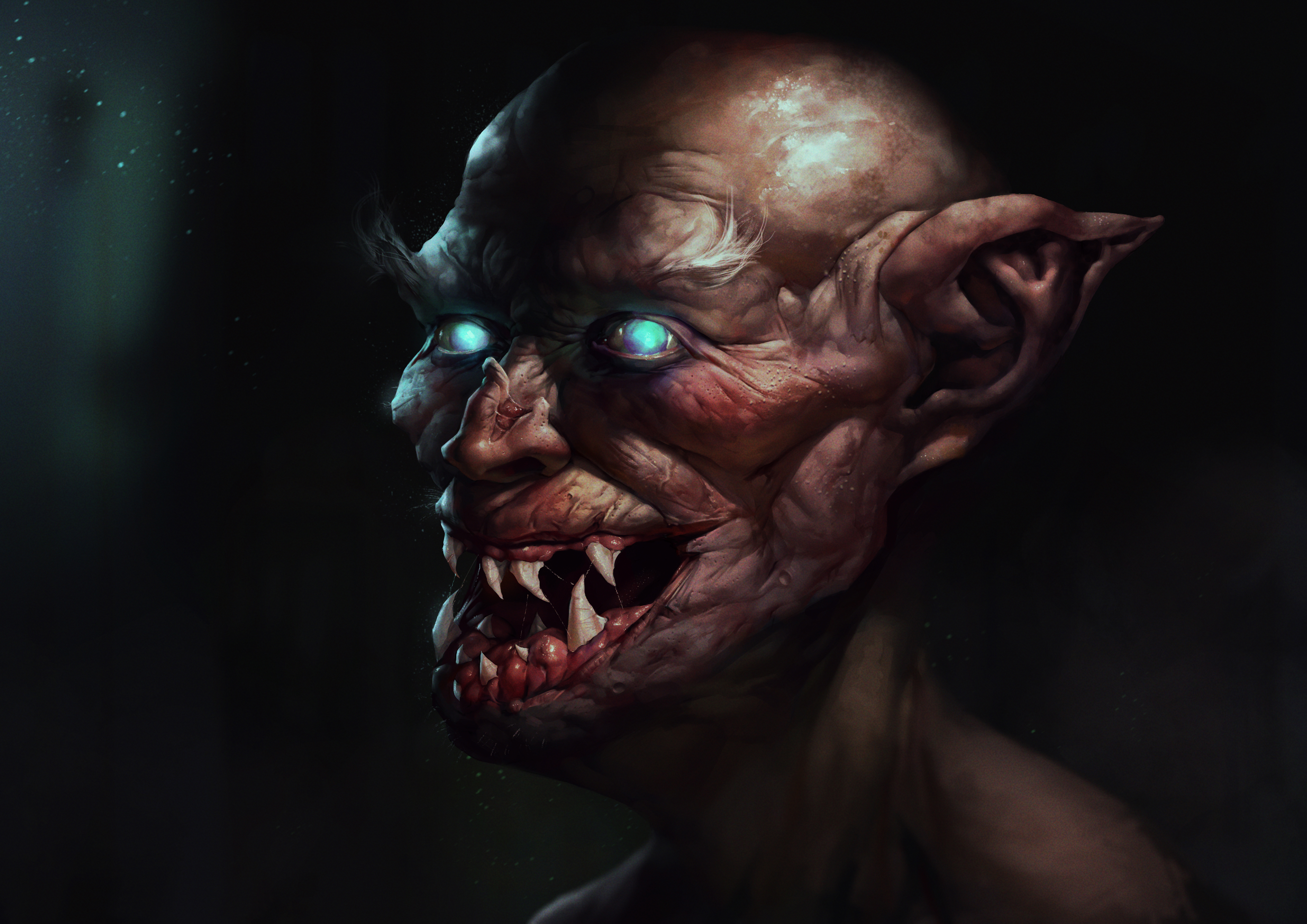 Download mobile wallpaper Dark, Creature, Creepy, Vampire, Pointed Ears for free.