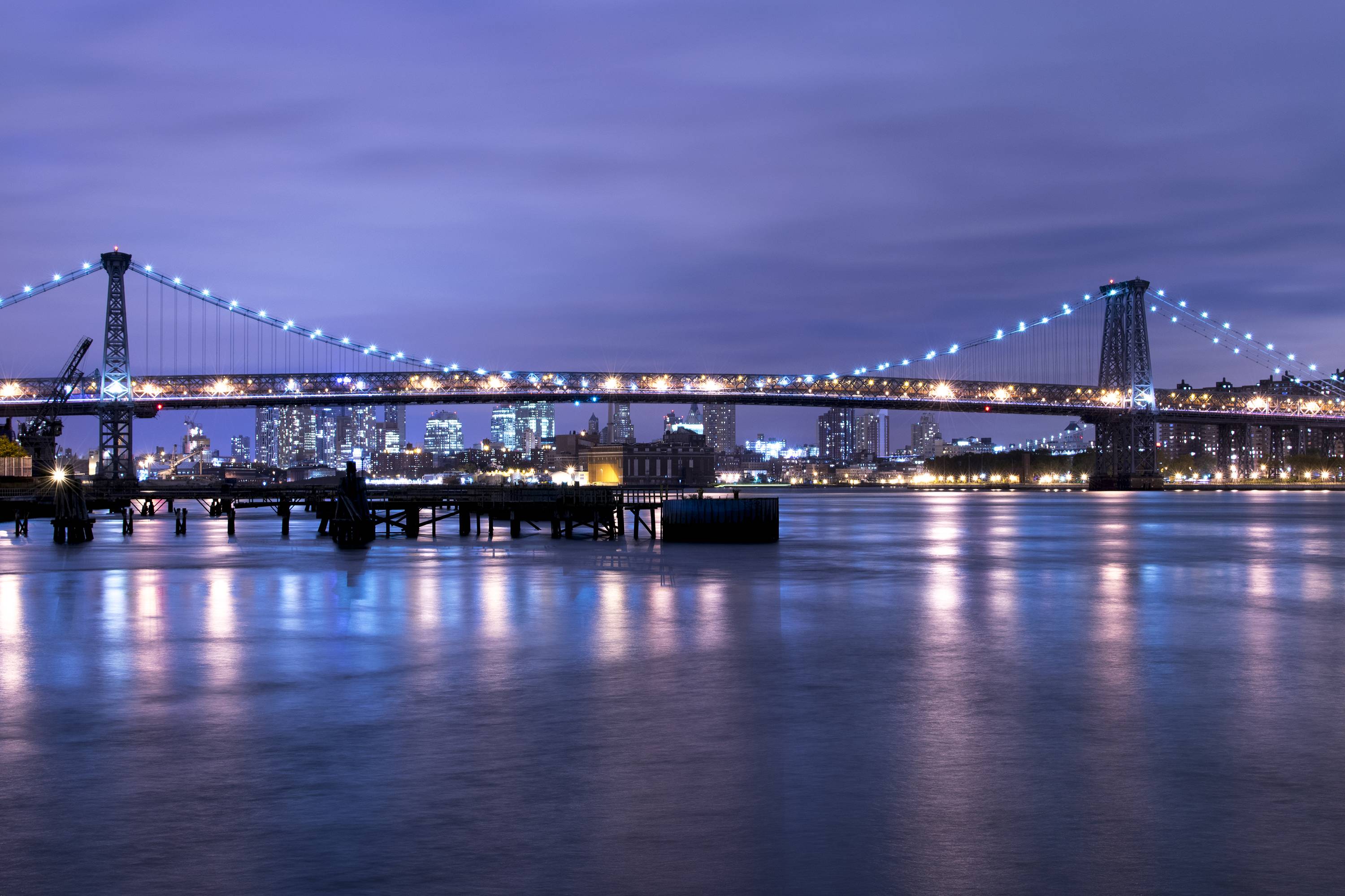 Download mobile wallpaper Williamsburg Bridge, Bridges, New York, Man Made for free.