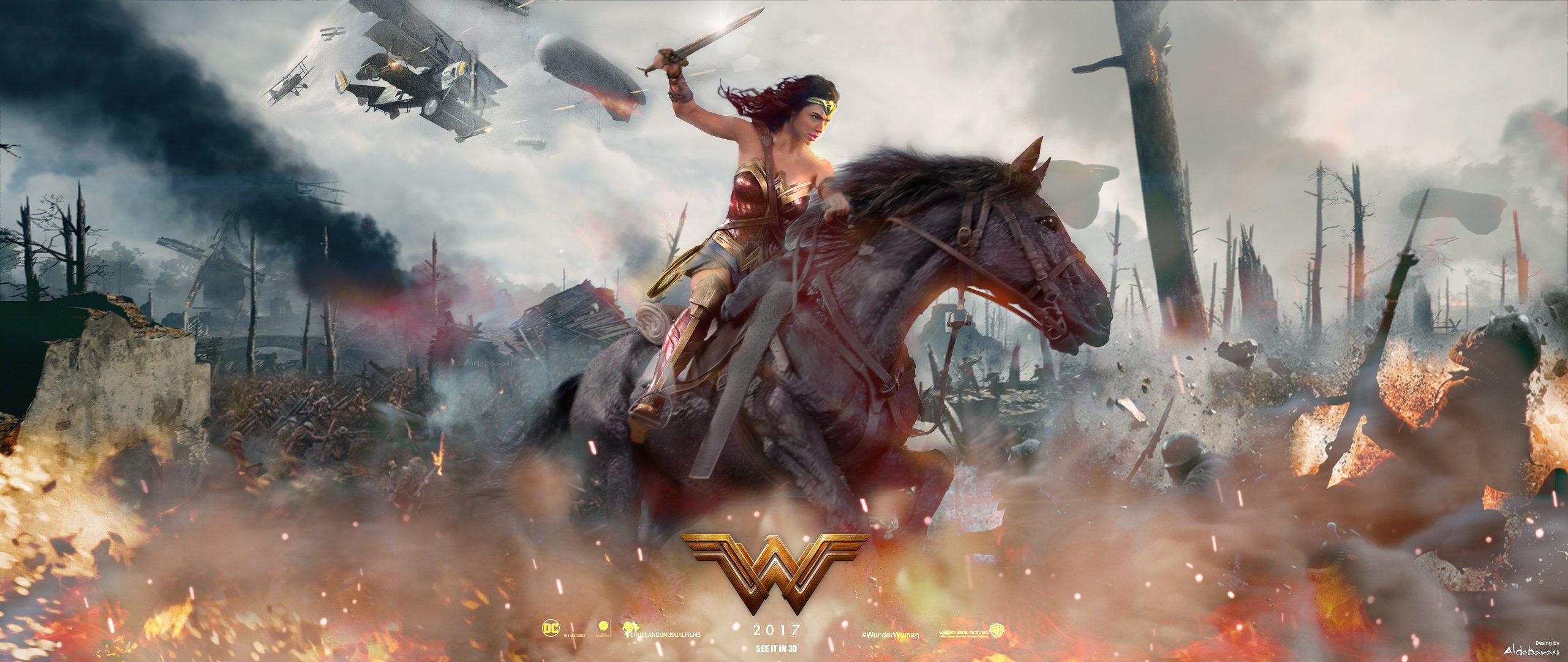 Download mobile wallpaper Horse, Movie, Wonder Woman, Gal Gadot for free.