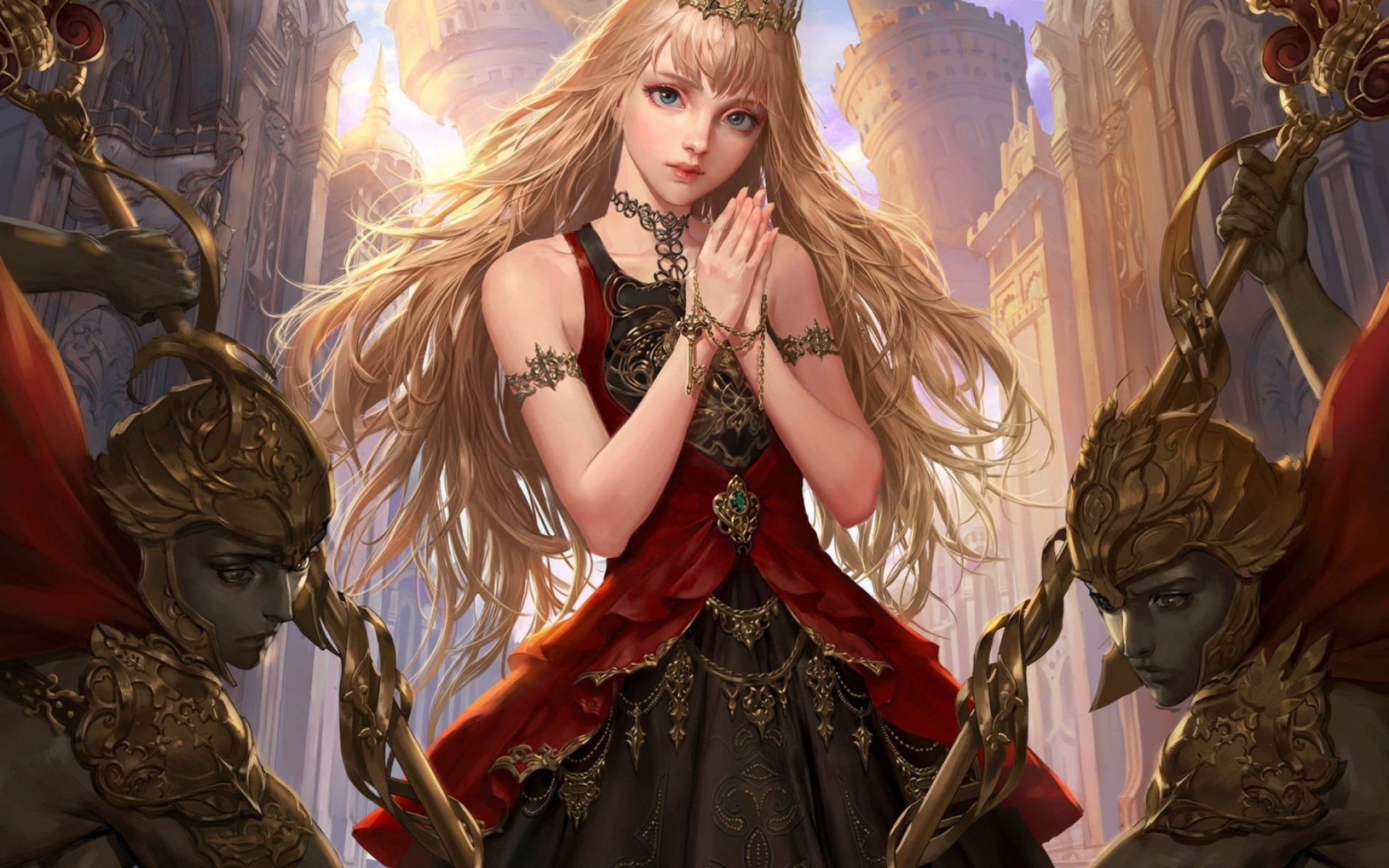 Download mobile wallpaper Fantasy, Jewelry, Crown, Blonde, Blue Eyes, Video Game, Long Hair, Legend Of The Cryptids for free.