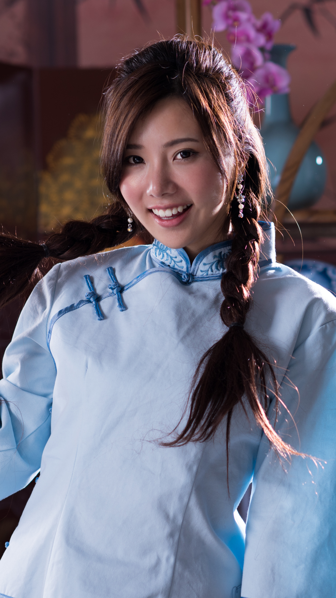 Download mobile wallpaper Smile, Model, Women, Asian, Taiwanese, Chén Sīyǐng for free.