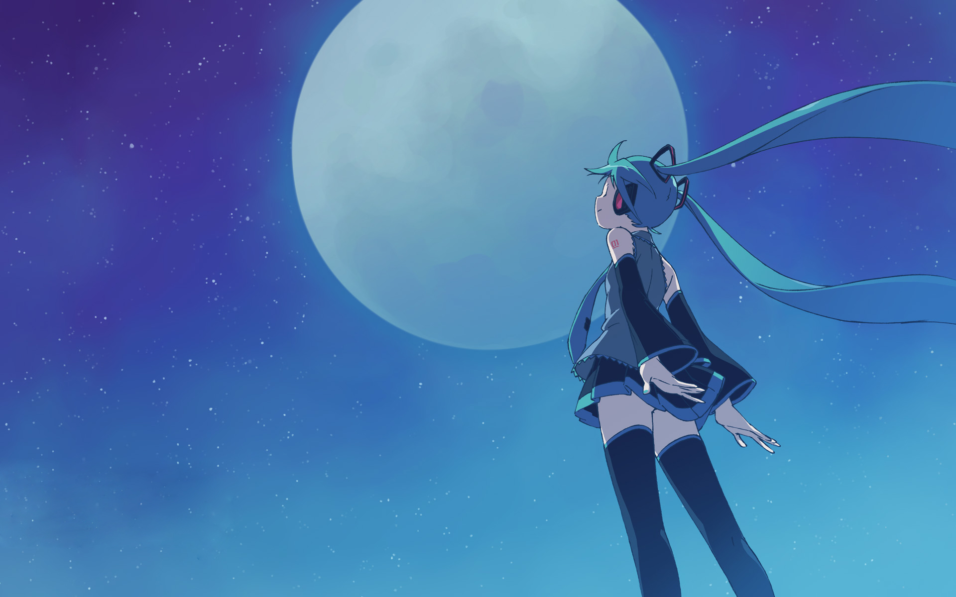 Baixe gratuitamente a imagem Anime, Lua, Vocaloid, Hatsune Miku na área de trabalho do seu PC