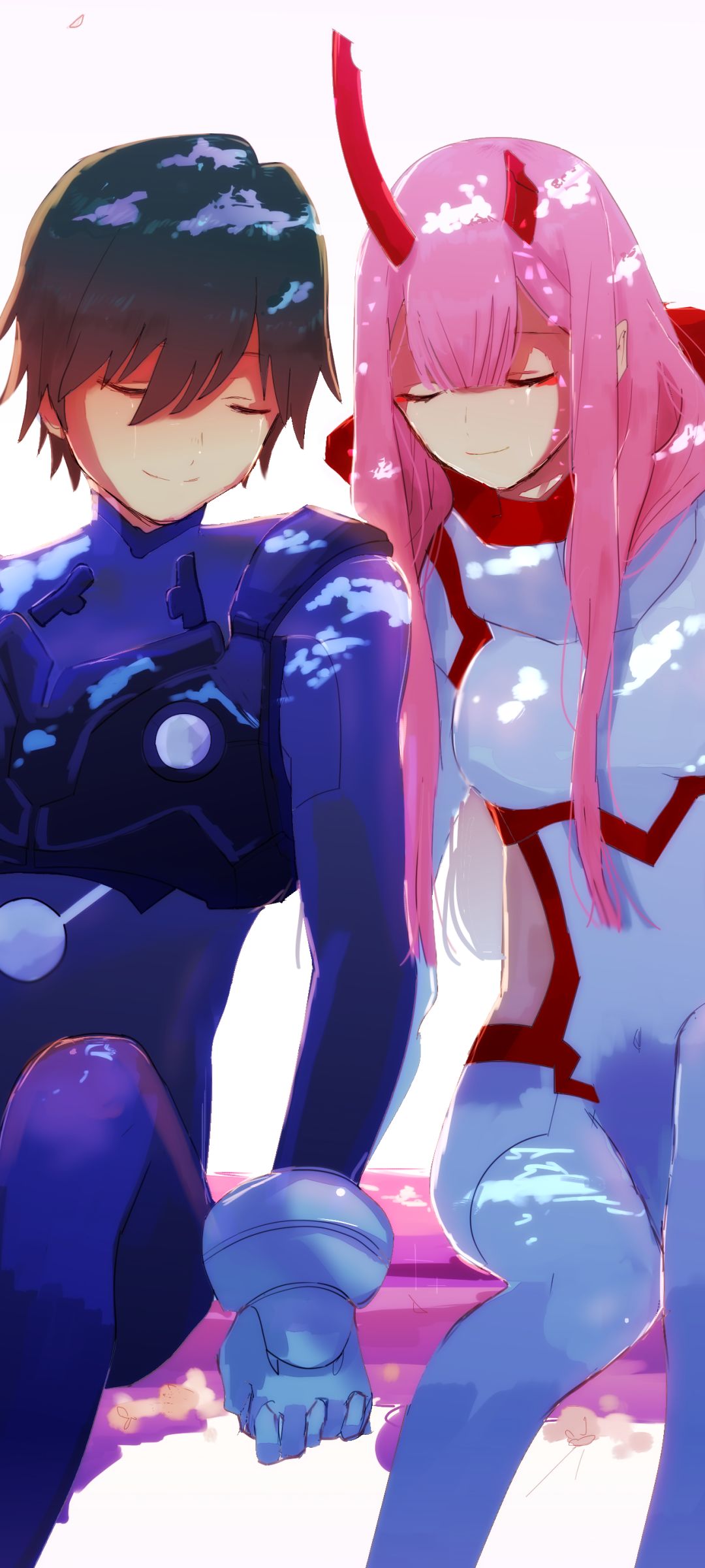 Download mobile wallpaper Anime, Darling In The Franxx, Zero Two (Darling In The Franxx), Hiro (Darling In The Franxx) for free.