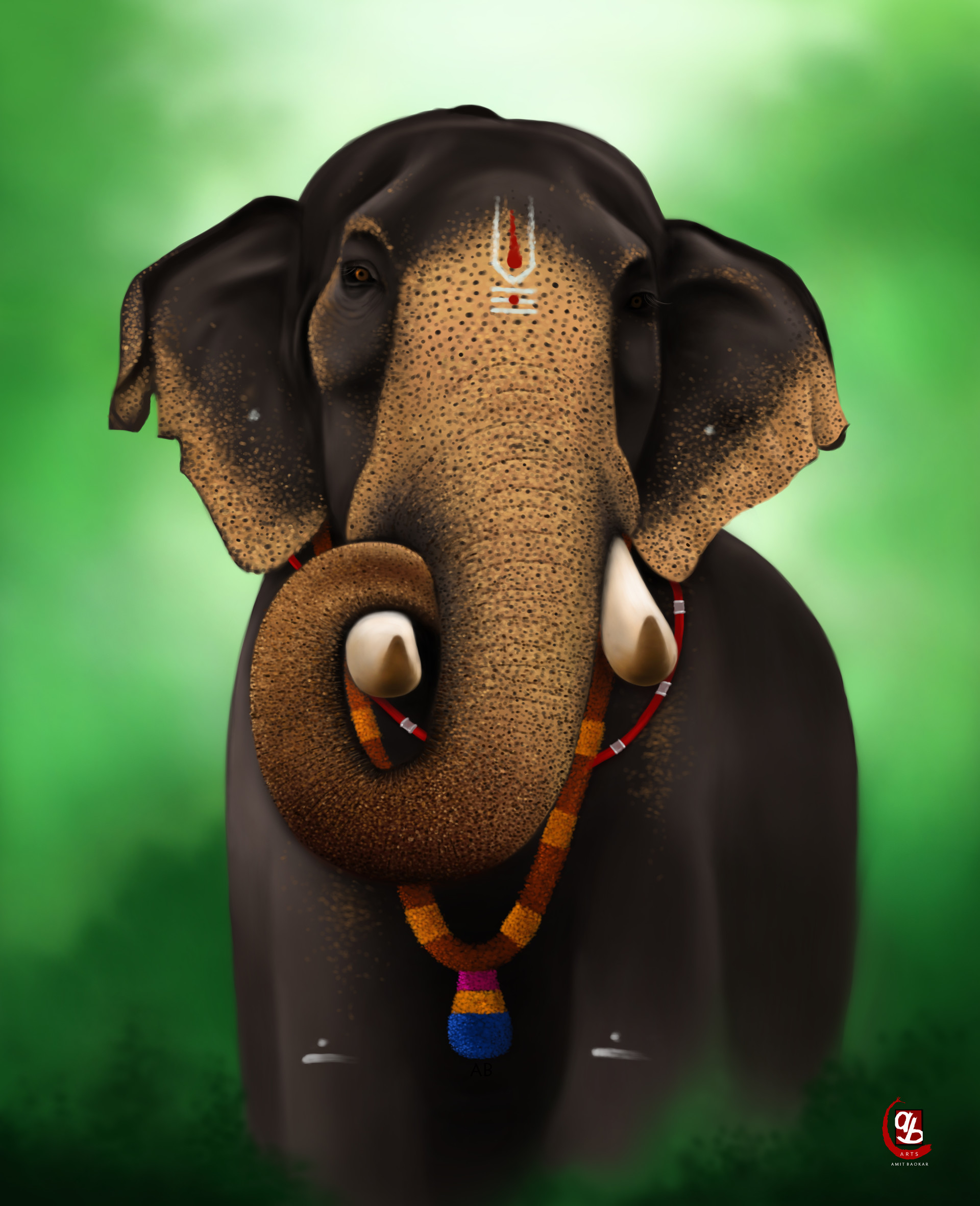 91773 скачать картинку животное, арт, слон, индийский - обои и заставки бесплатно