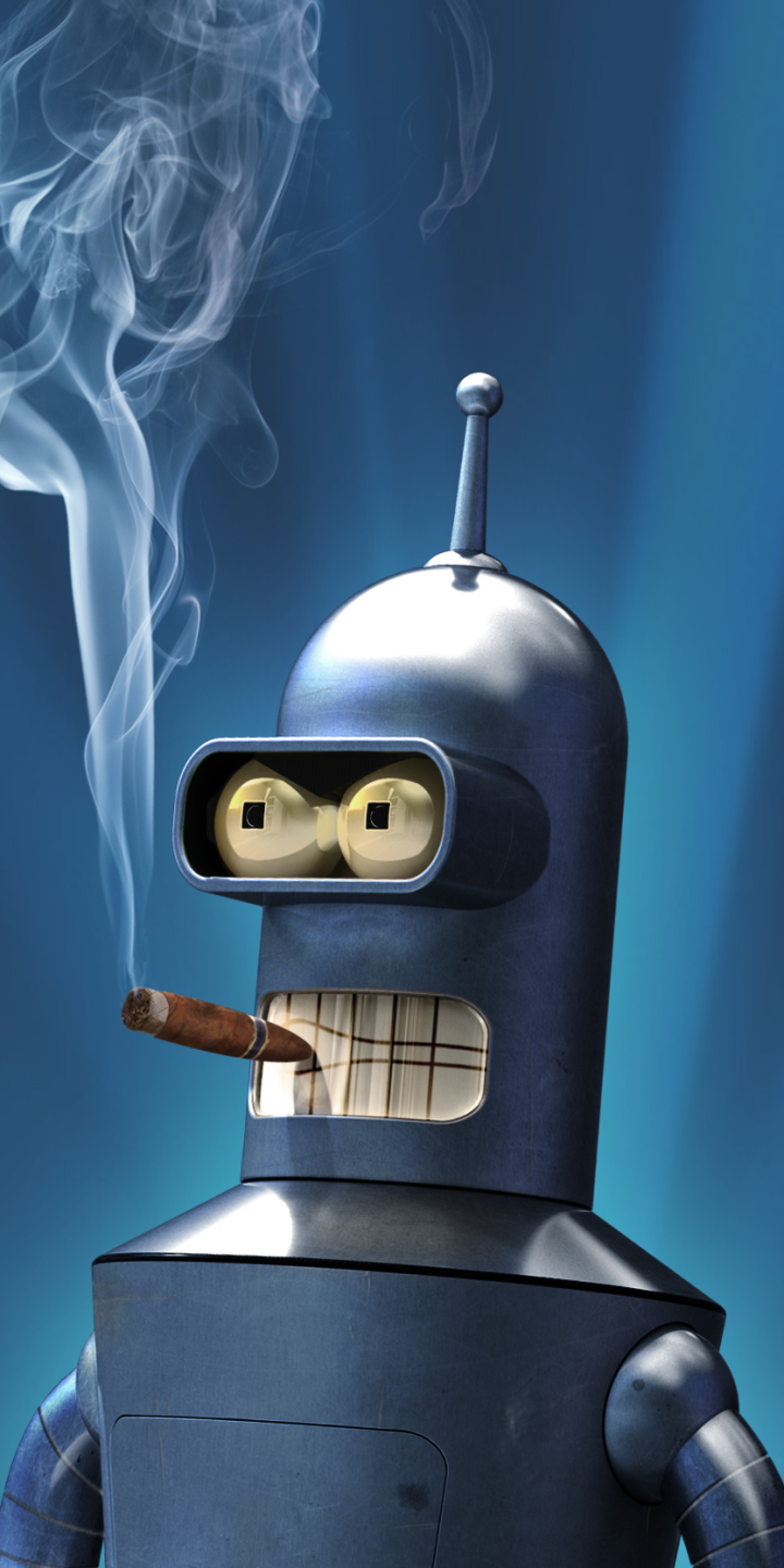 Handy-Wallpaper Roboter, Futurama, Fernsehserien, None, Bender (Futurama), Rauchen, Zigarre kostenlos herunterladen.