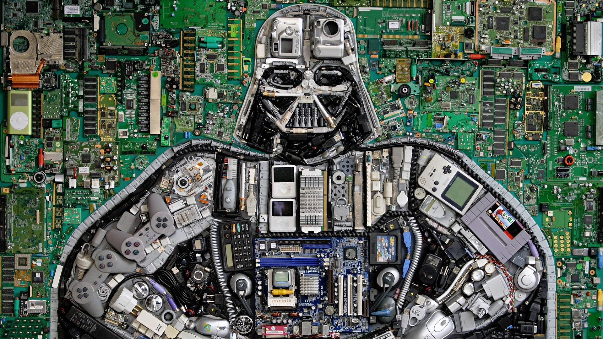 Free download wallpaper Star Wars, Technology, Circuit, Darth Vader on your PC desktop