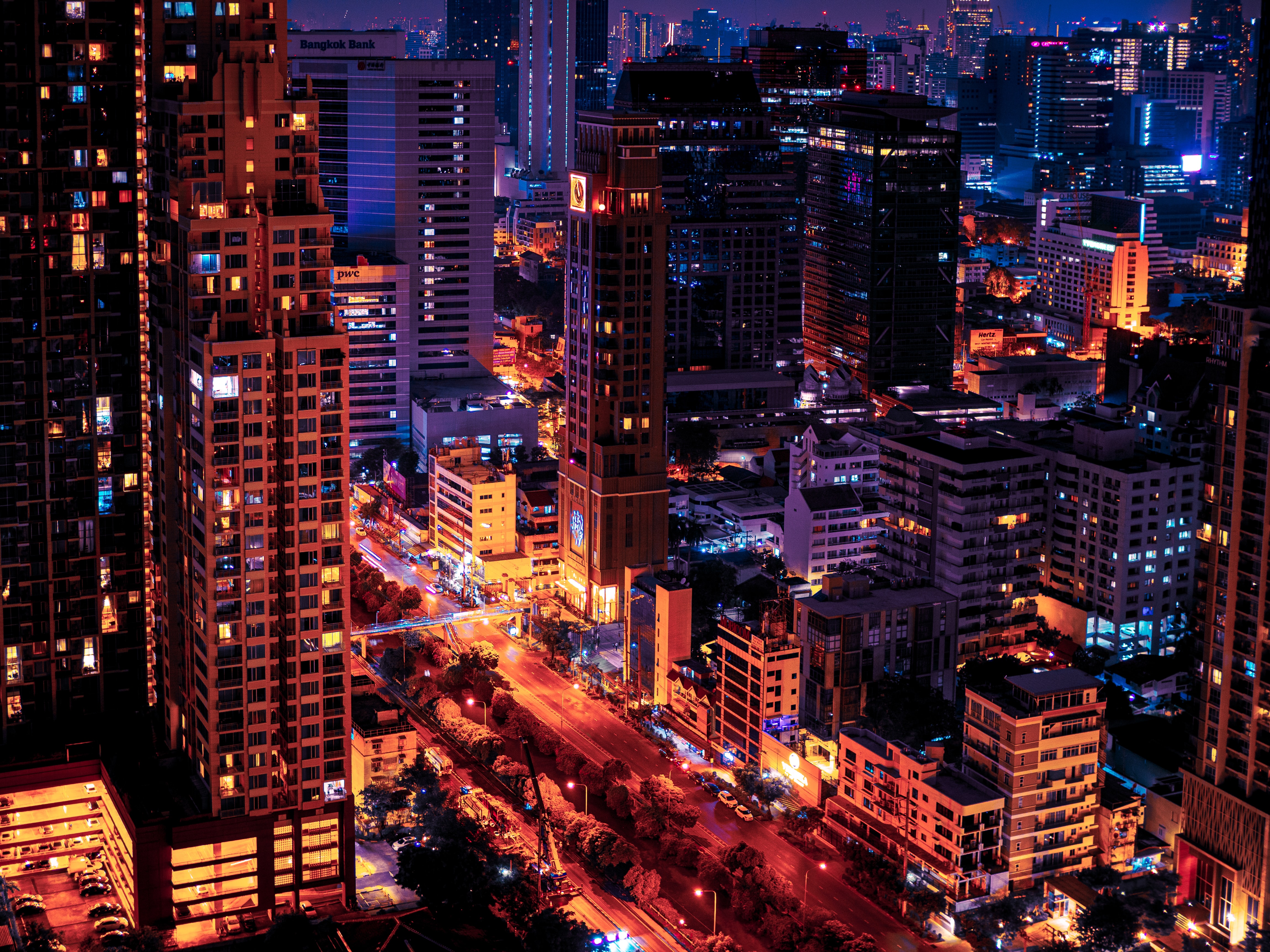 Download mobile wallpaper Lights, Cities, Night City, Glow, Dark for free.