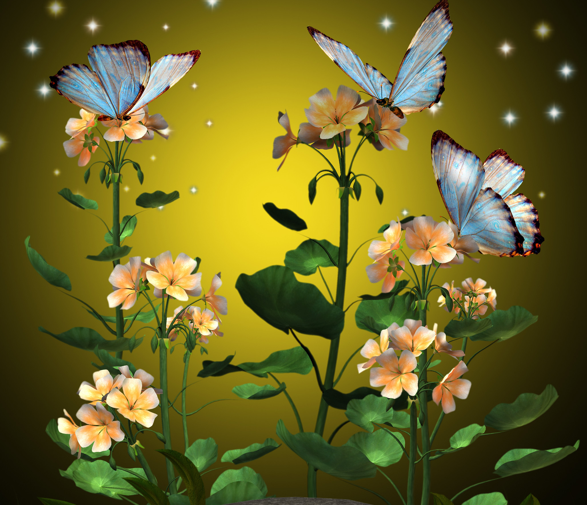 Завантажити шпалери безкоштовно Квітка, Метелик, Барвистий, Художній картинка на робочий стіл ПК