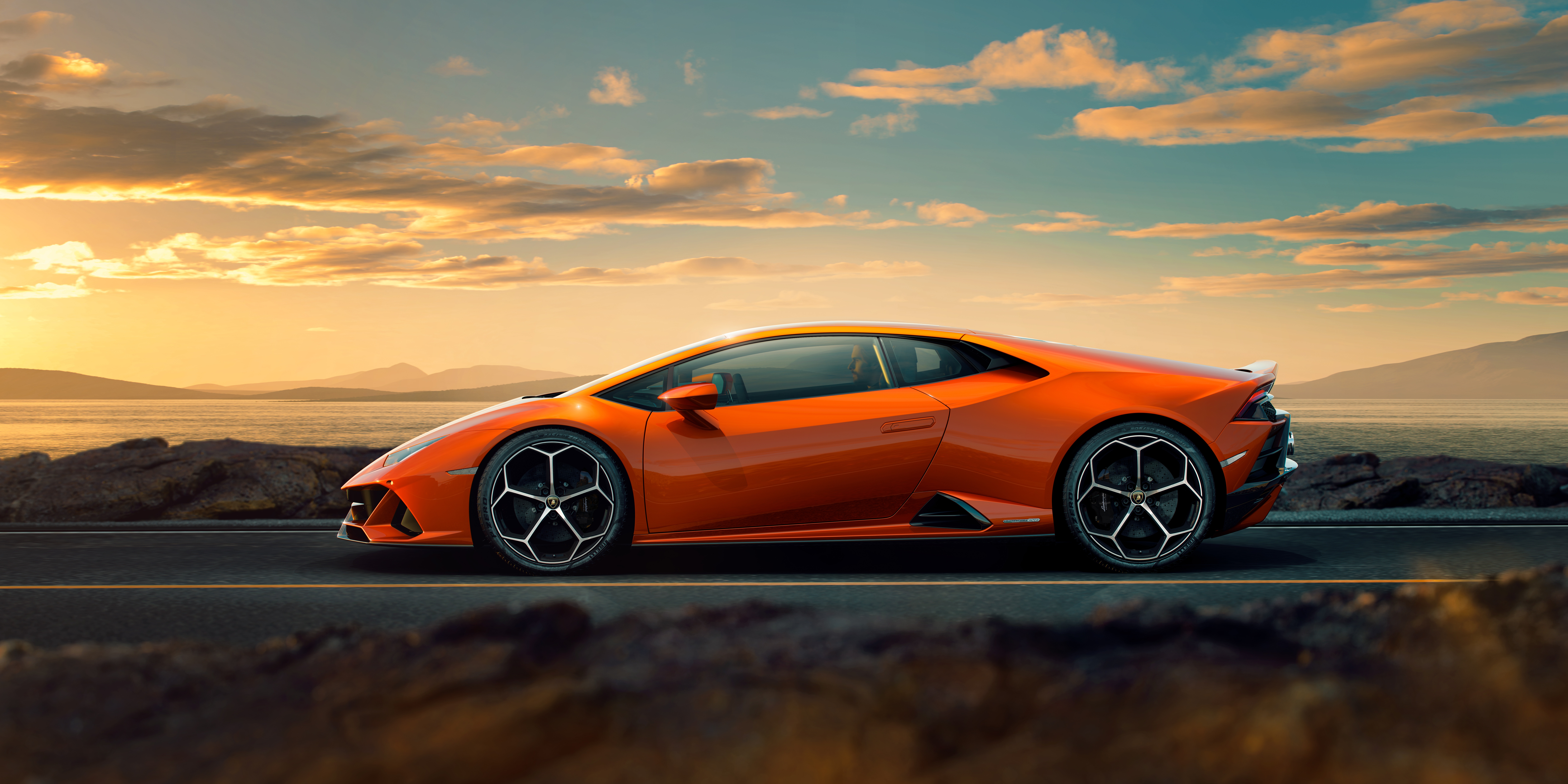Baixe gratuitamente a imagem Lamborghini, Carro, Super Carro, Veículos, Carro Laranja, Lamborghini Huracán Evo na área de trabalho do seu PC