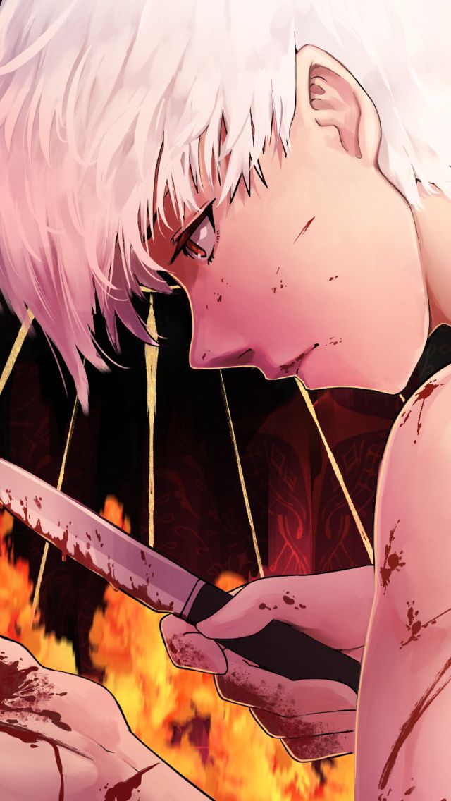 Handy-Wallpaper Blut, Messer, Animes, Ken Kanek, Tokyo Ghoul kostenlos herunterladen.