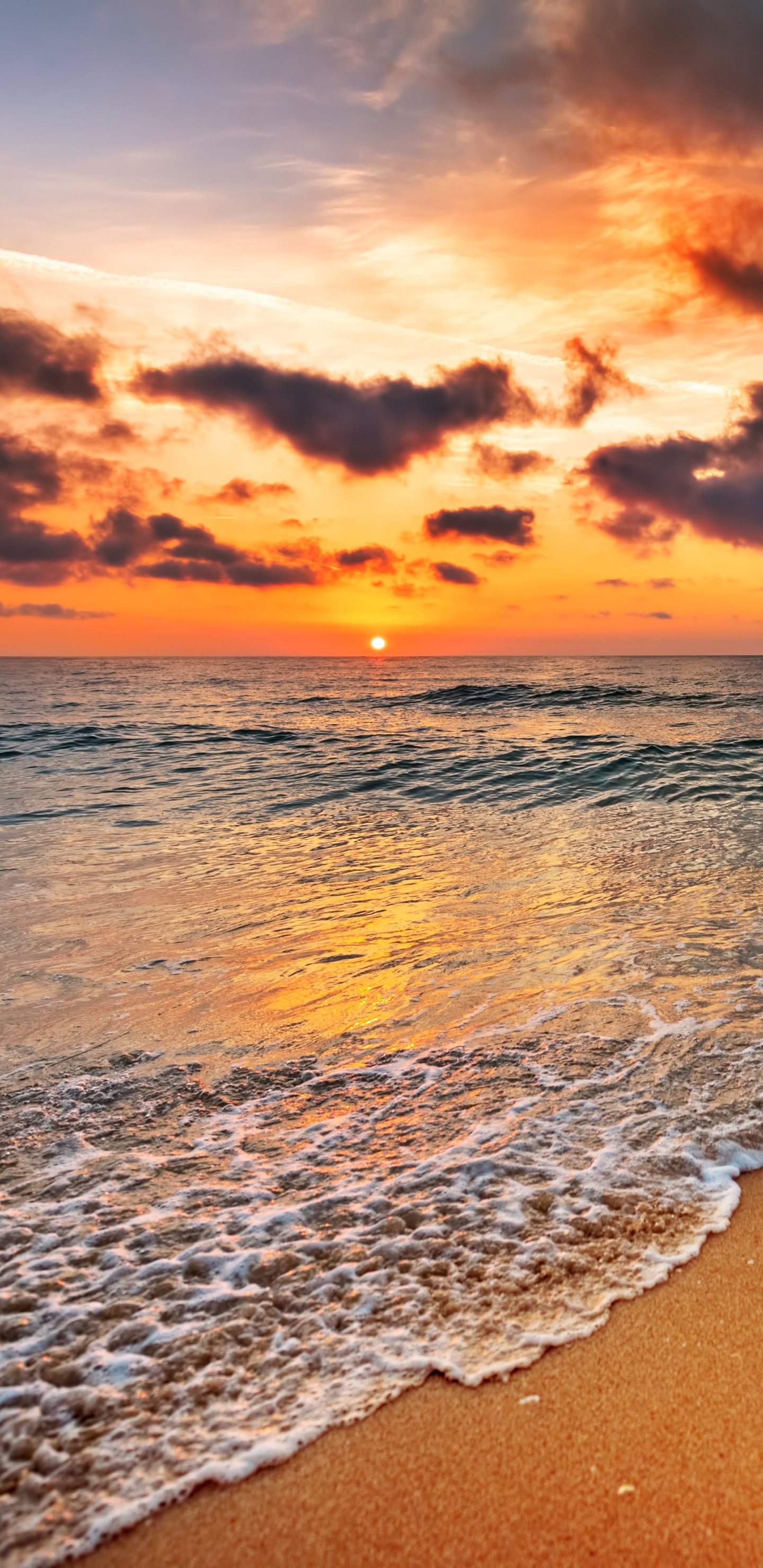 Descarga gratuita de fondo de pantalla para móvil de Cielo, Mar, Playa, Horizonte, Océano, Tierra, Nube, Atardecer, Tierra/naturaleza, Puesta De Sol.