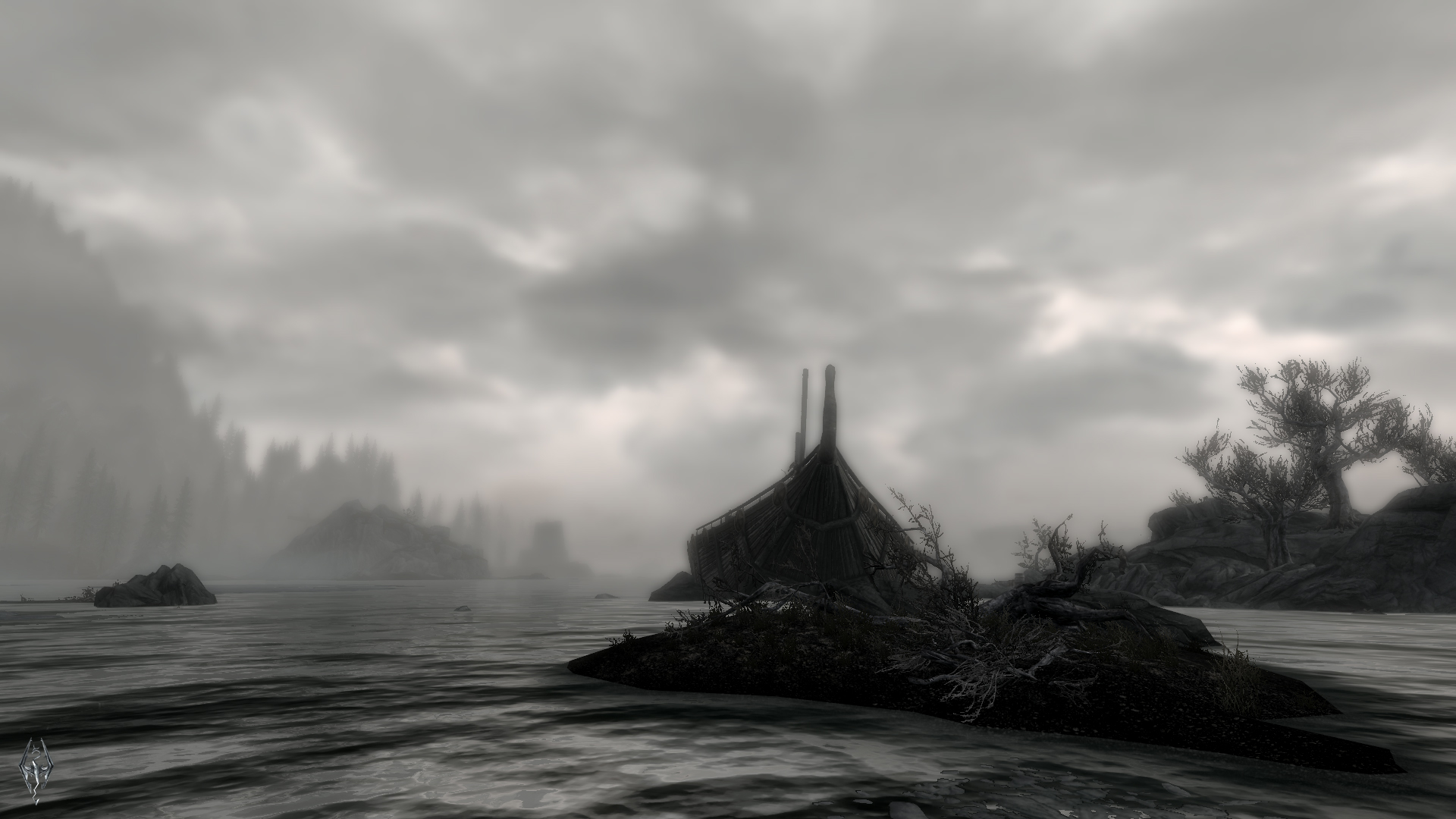 Free download wallpaper Sea, Boat, Video Game, Skyrim, The Elder Scrolls V: Skyrim, The Elder Scrolls on your PC desktop
