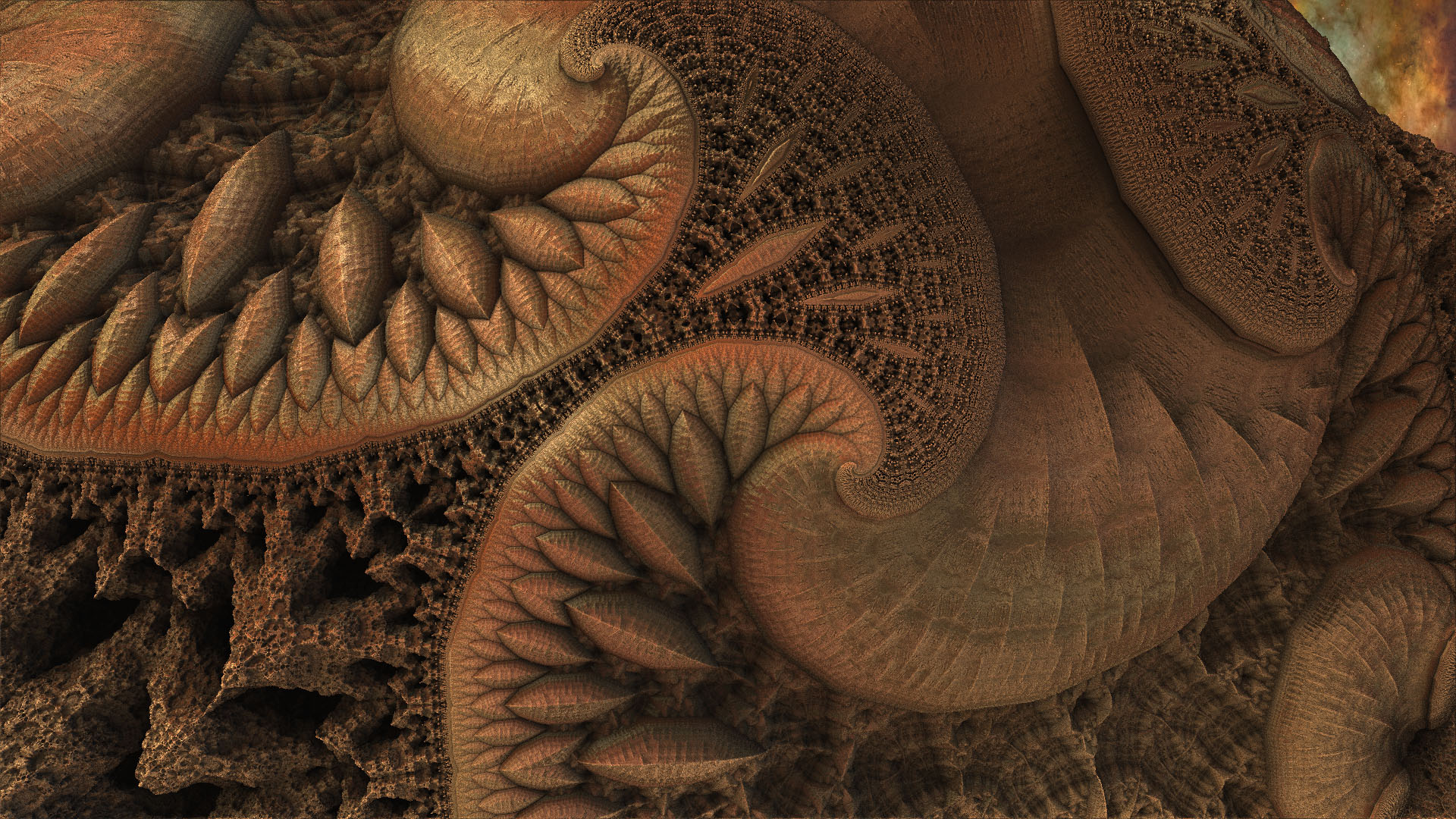 Download mobile wallpaper Abstract, Plant, 3D, Brown, Fractal, Surreal, Trippy for free.