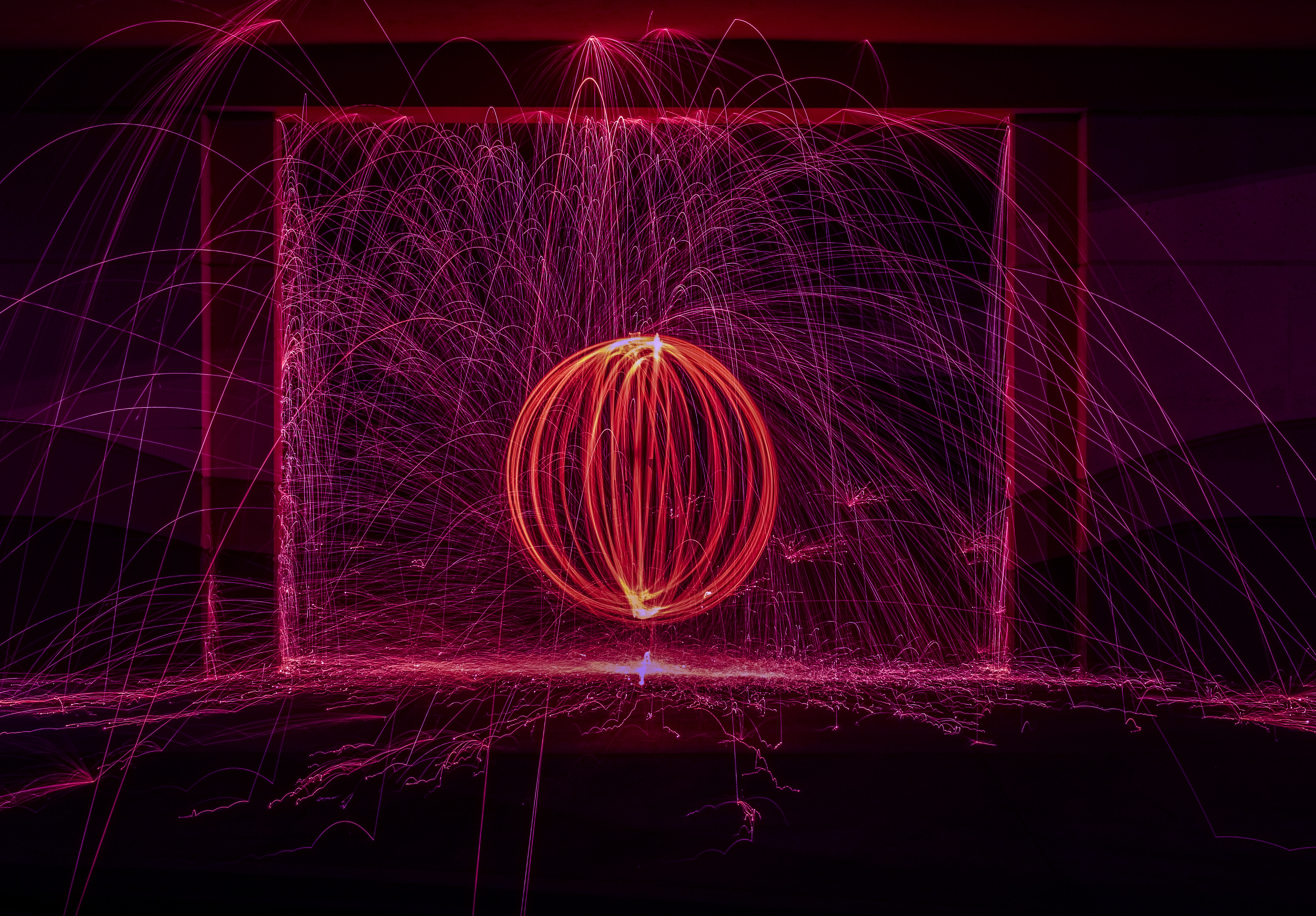 shine, sparks, lines, dark, brilliance, ball, long term exposure, circle for android