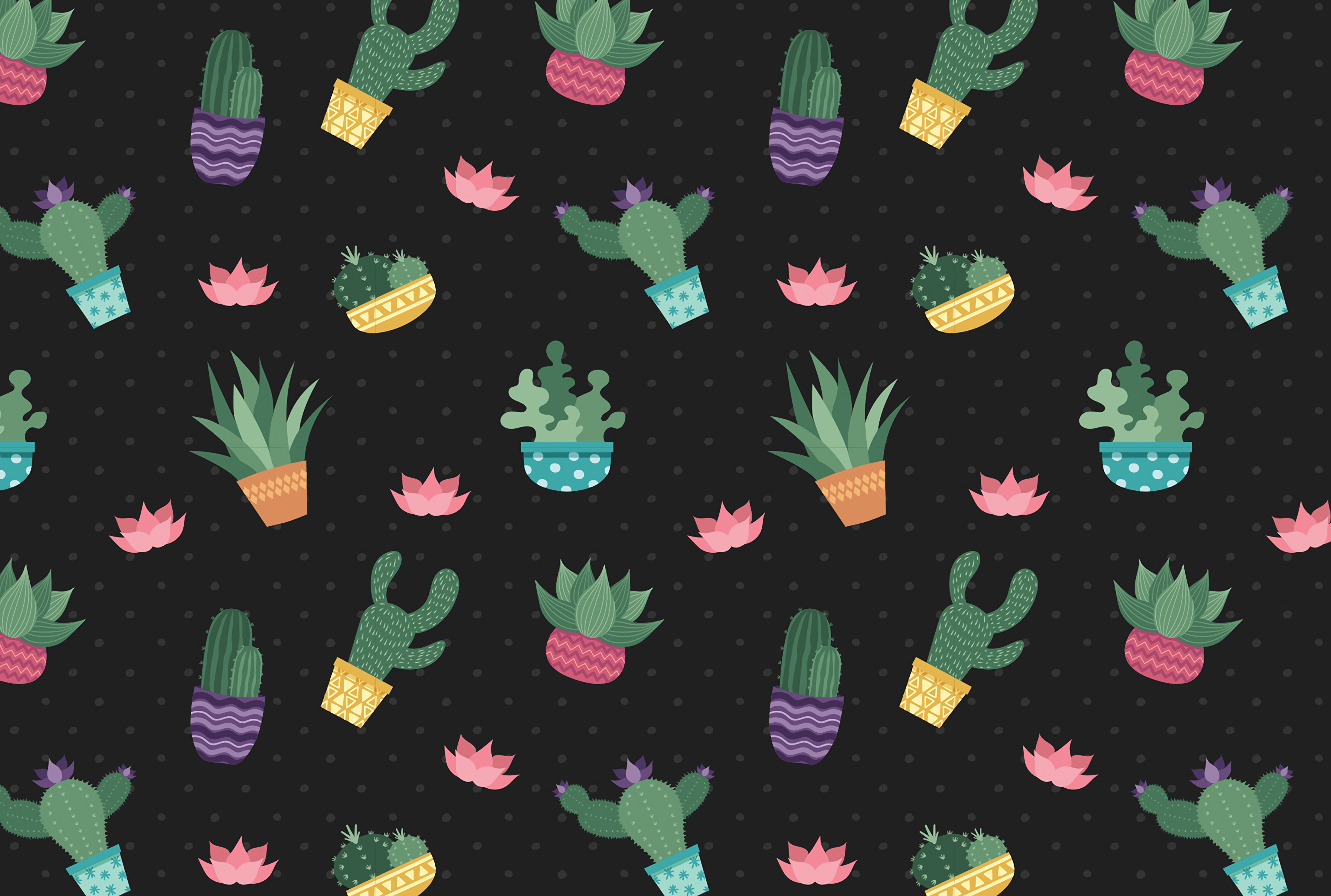 texture, art, textures, pattern, cactuses, flowers Full HD
