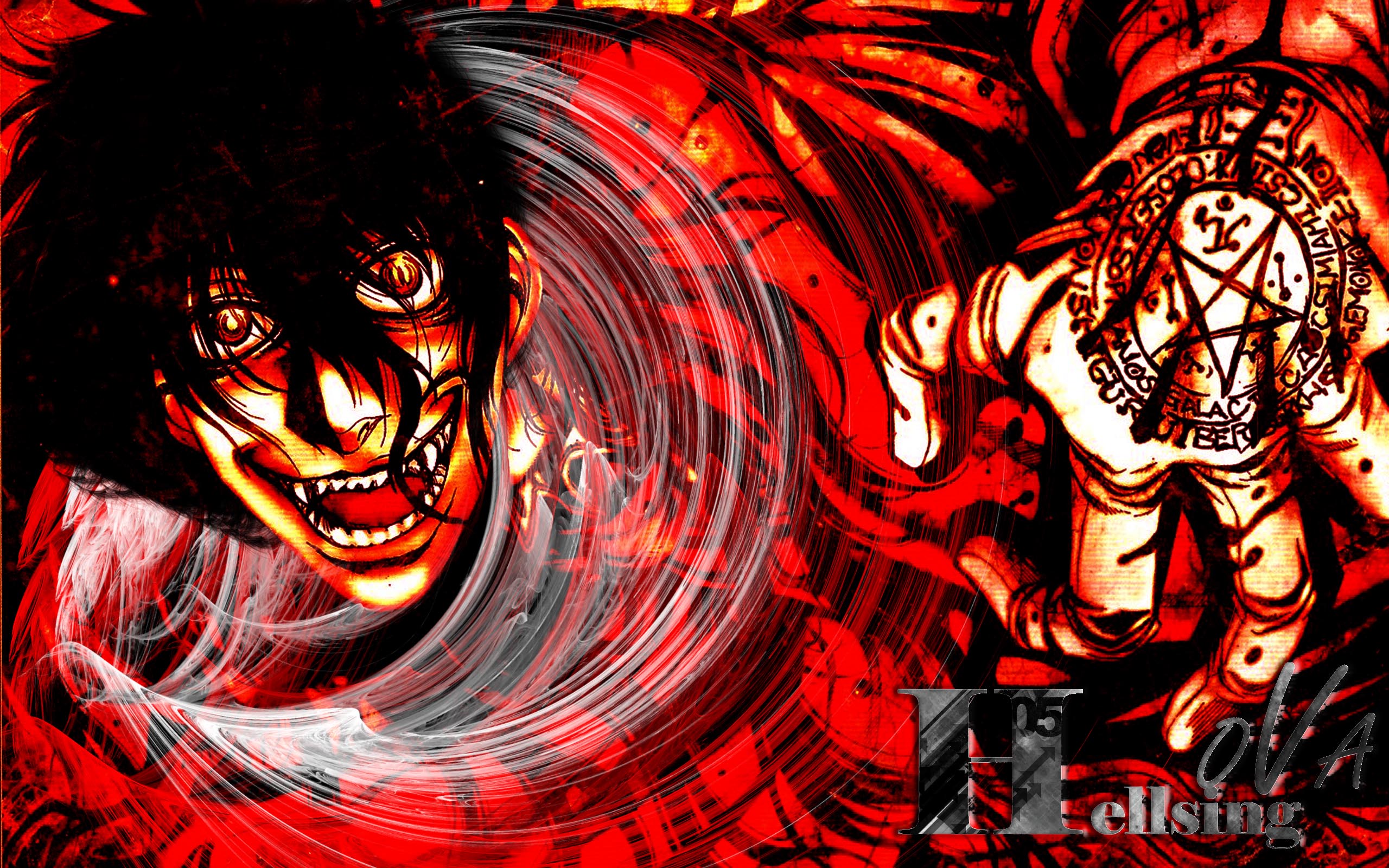 Laden Sie das Blut, Farben, Karikatur, Animes, Hellsing-Bild kostenlos auf Ihren PC-Desktop herunter