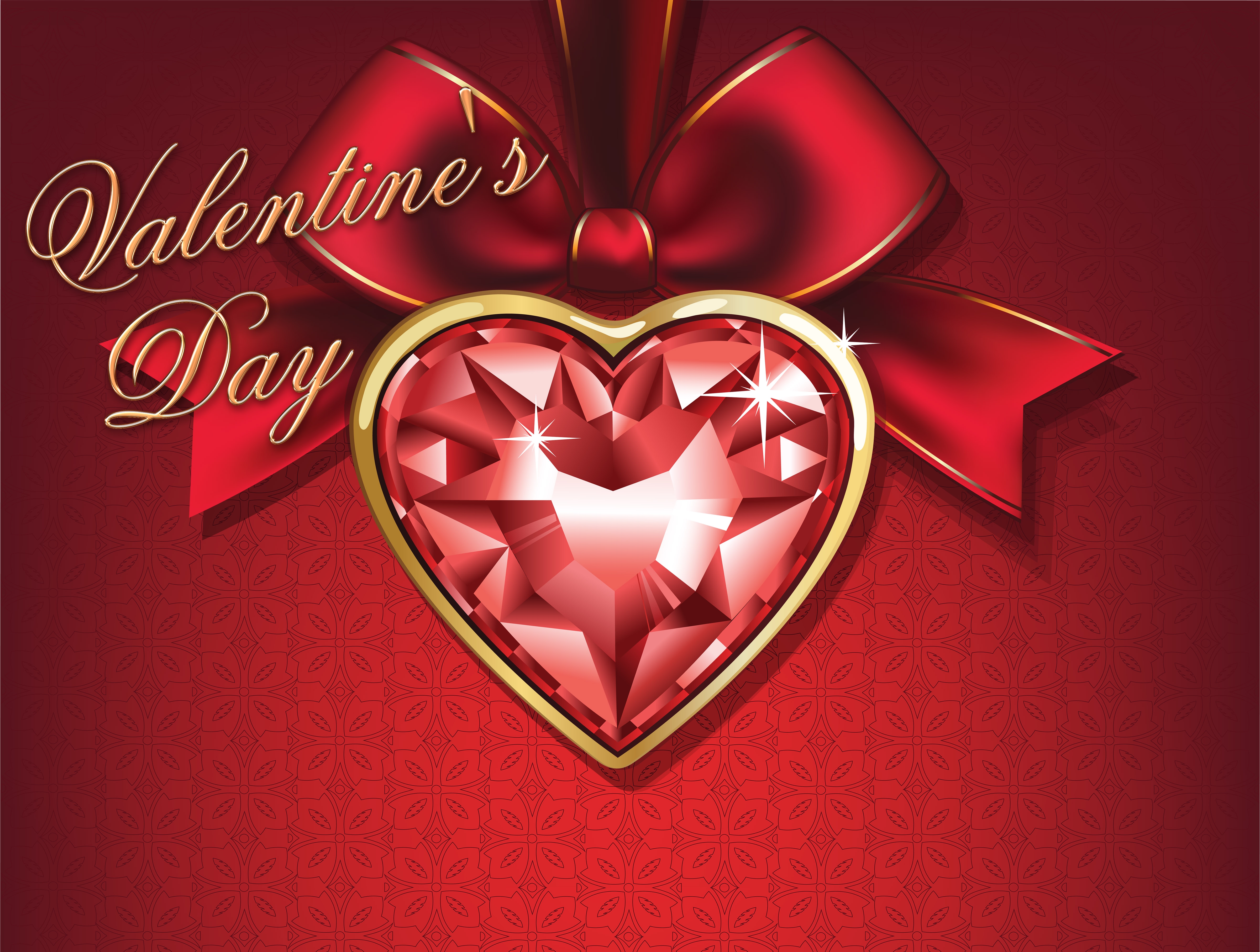 PCデスクトップに語, リボン, バレンタイン・デー, 心臓, ホリデー画像を無料でダウンロード