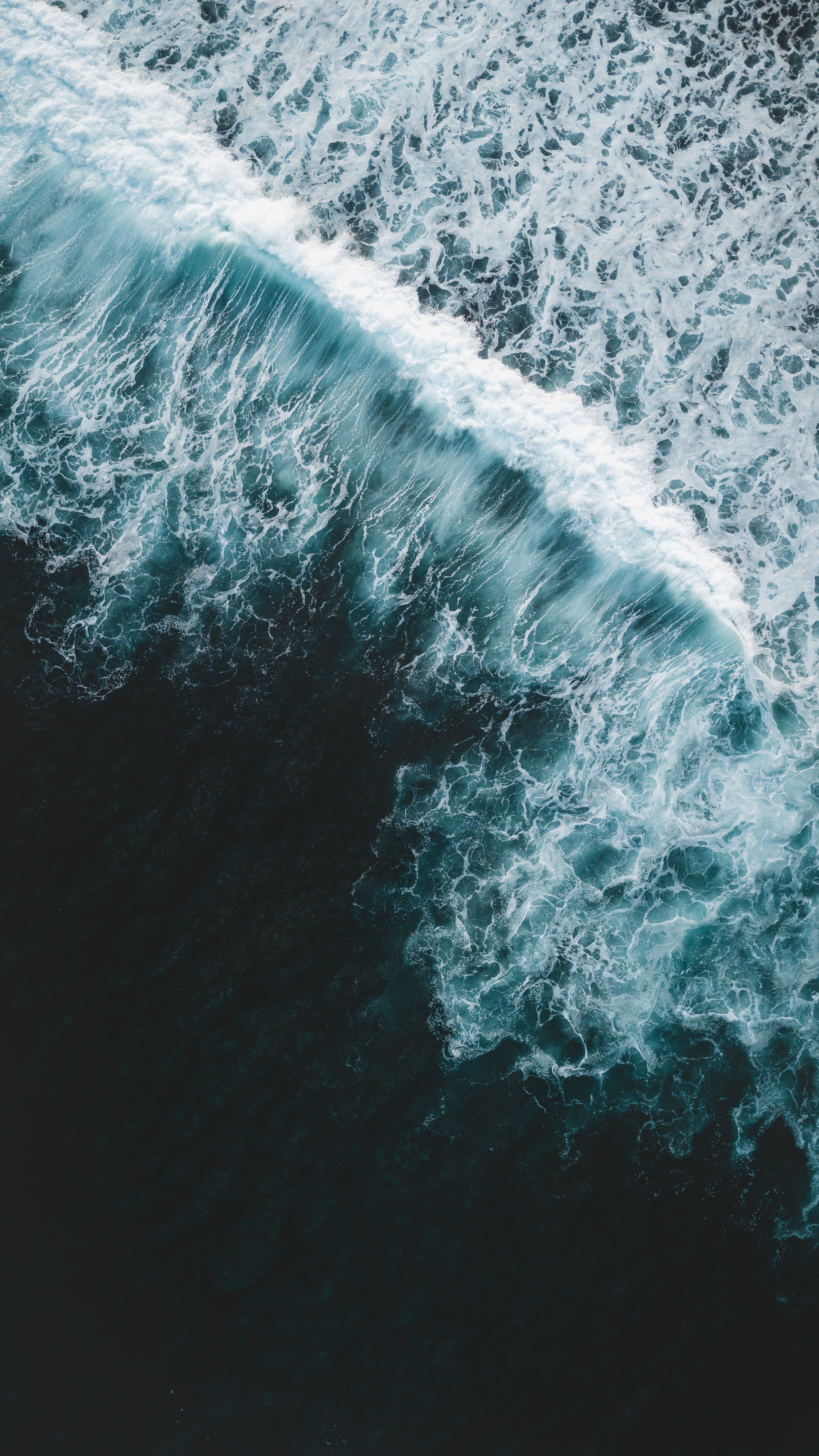 Horizontal Wallpaper ocean, nature, water, waves, view from above, surf
