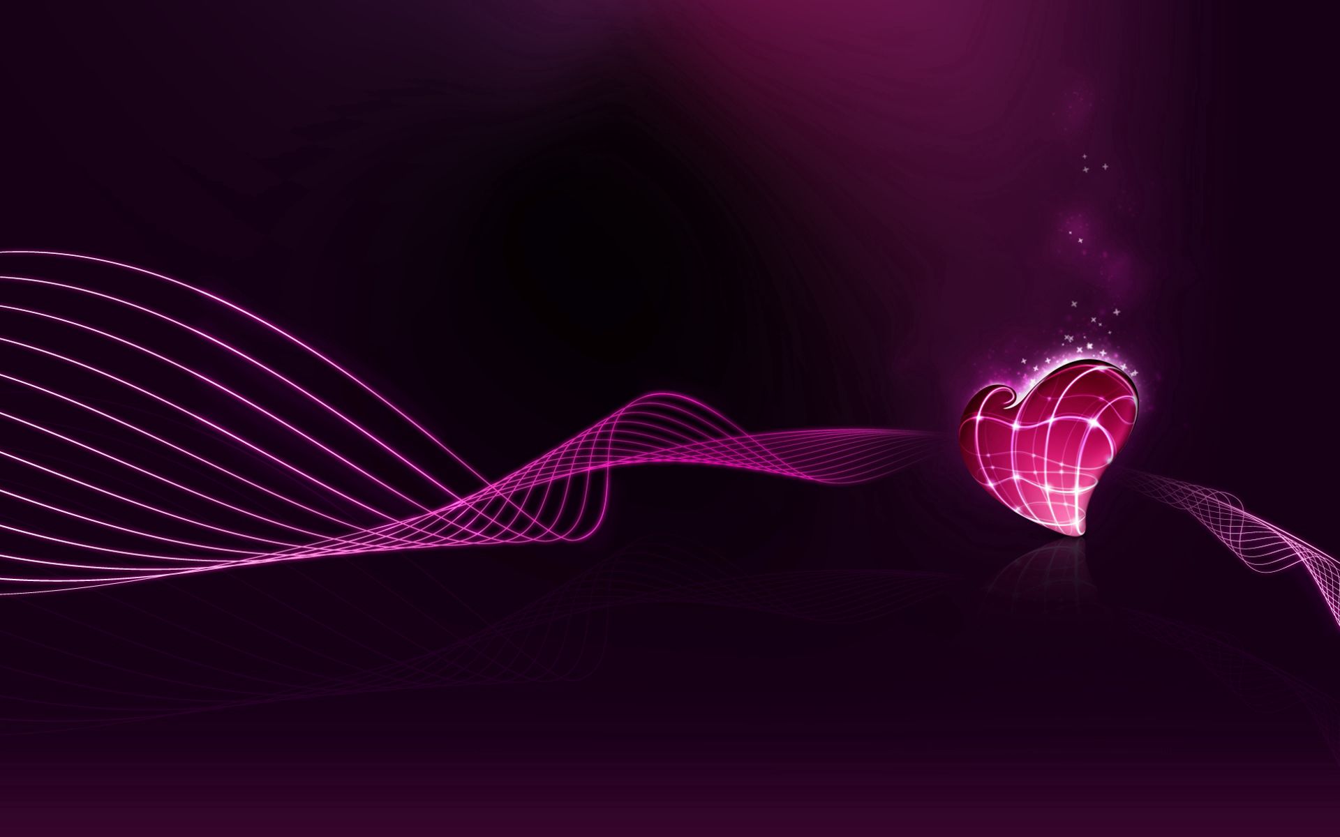 Free download wallpaper Abstract, Pink, Heart, Lines, Waves, Grid on your PC desktop