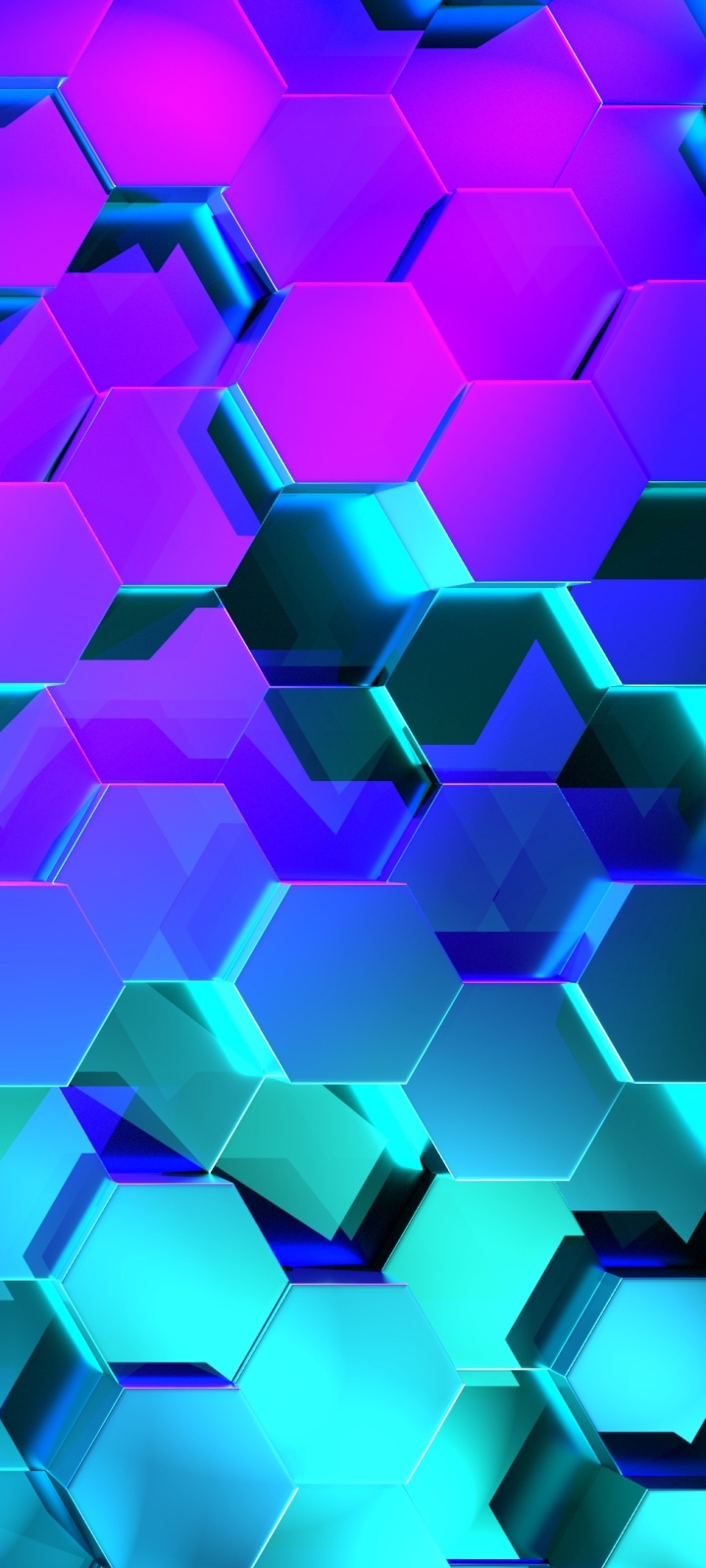 無料モバイル壁紙青い, 概要, 紫の, 六角形, ジオメトリをダウンロードします。