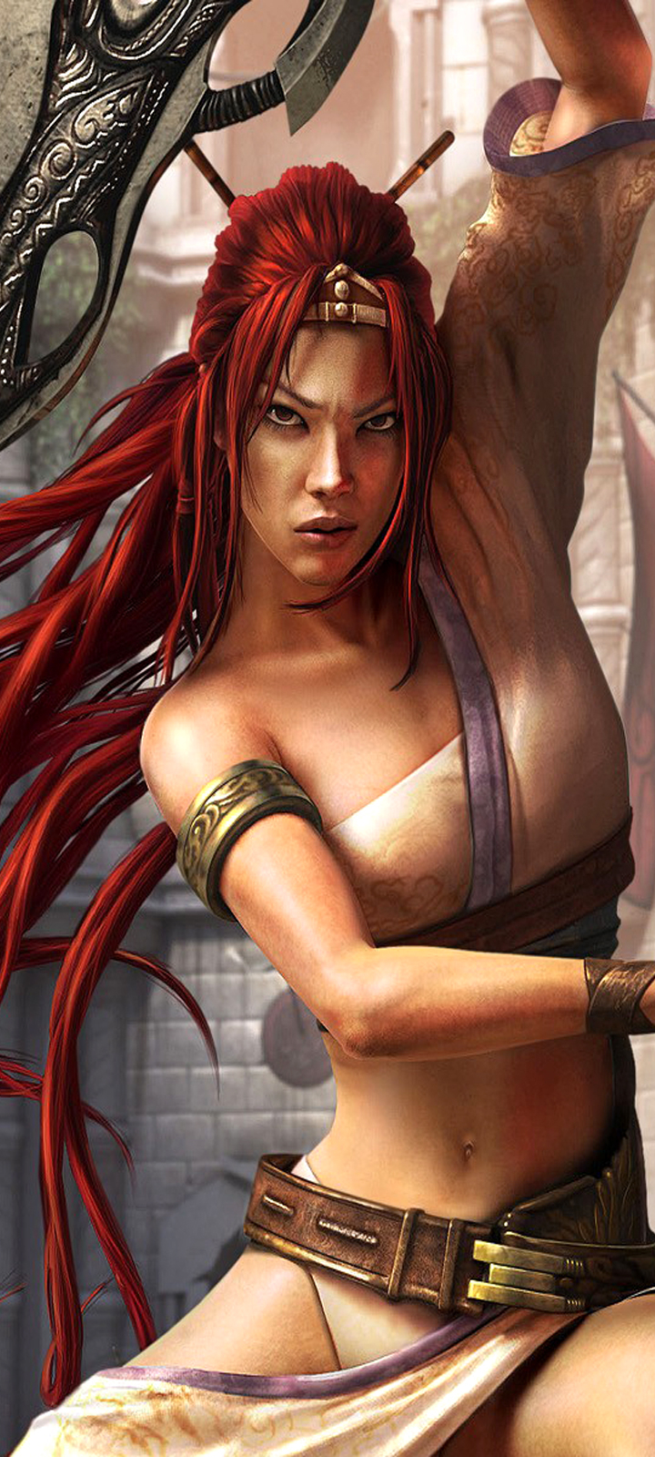 Download mobile wallpaper Belt, Video Game, Red Hair, Woman Warrior, Heavenly Sword for free.
