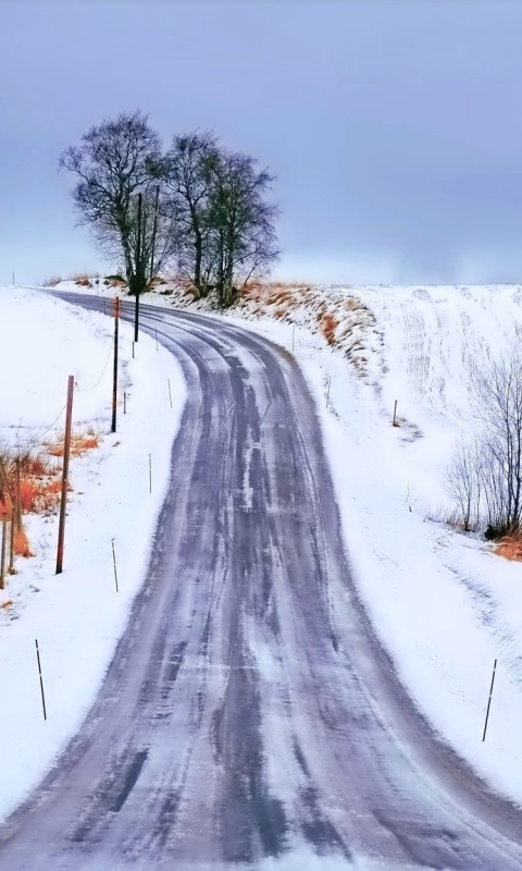 Download mobile wallpaper Winter, Snow, Road, Man Made for free.