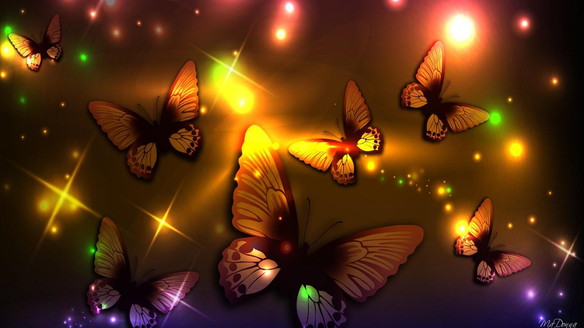 PCデスクトップに蝶, 光, 芸術的画像を無料でダウンロード