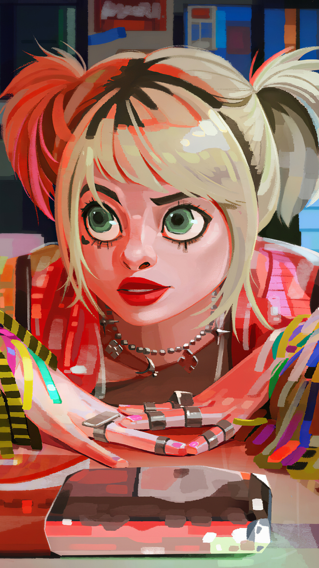 Handy-Wallpaper Blond, Grüne Augen, Blondinen, Filme, Harley Quinn, Dc Comics, Lippenstift, Birds Of Prey (Und Die Fantastische Emanzipation Einer Harley Quinn) kostenlos herunterladen.