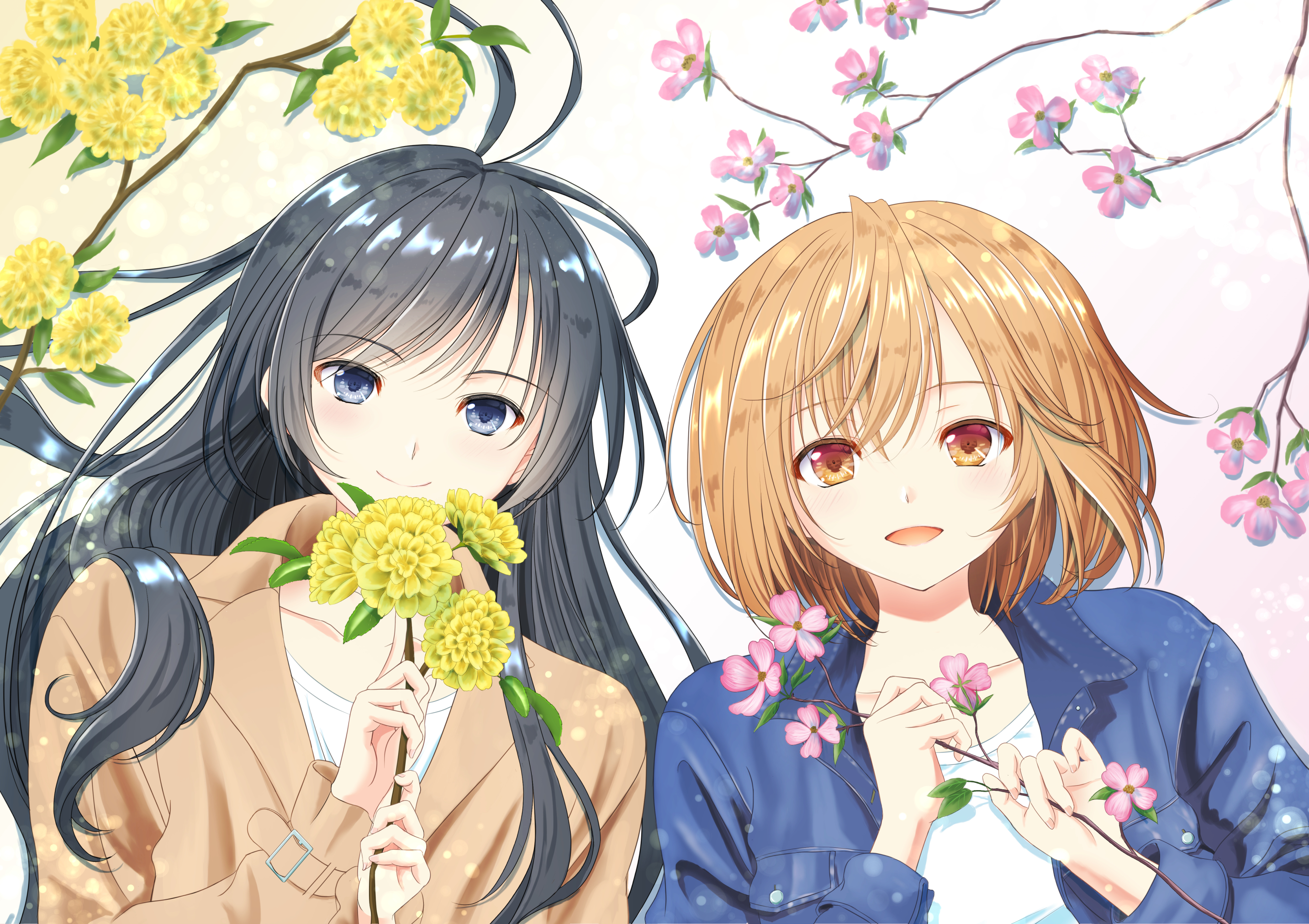 Handy-Wallpaper Animes, Bloom Into You, Yu Koito, Touko Nanami kostenlos herunterladen.