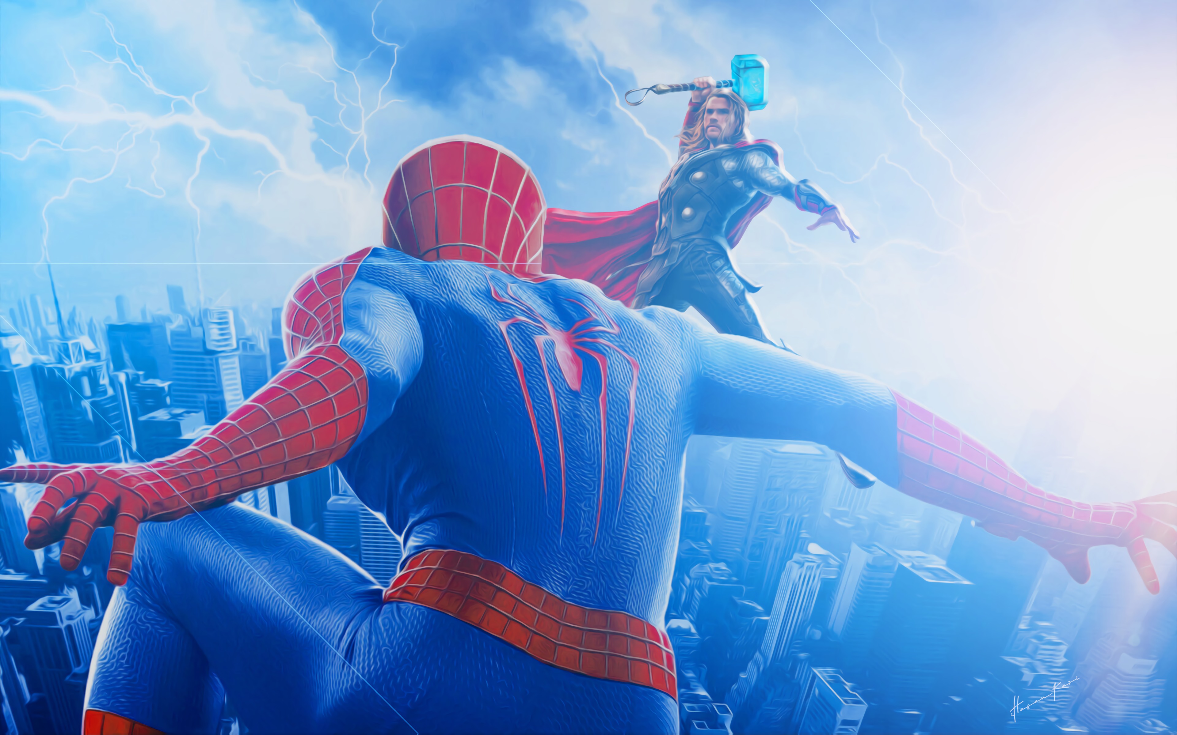 Téléchargez gratuitement l'image Spider Man, Bande Dessinées, Thor sur le bureau de votre PC