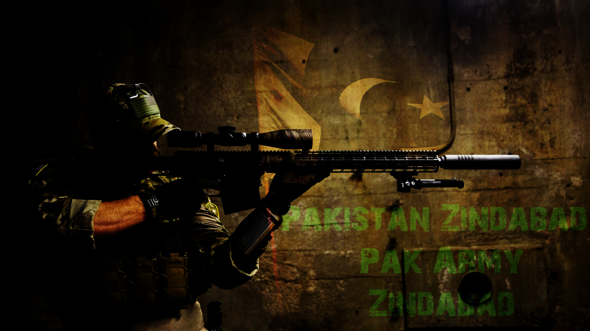 Скачать обои бесплатно Солдат, Армия, Пистолет, Военные, Винтовка, Пакистанская Армия картинка на рабочий стол ПК