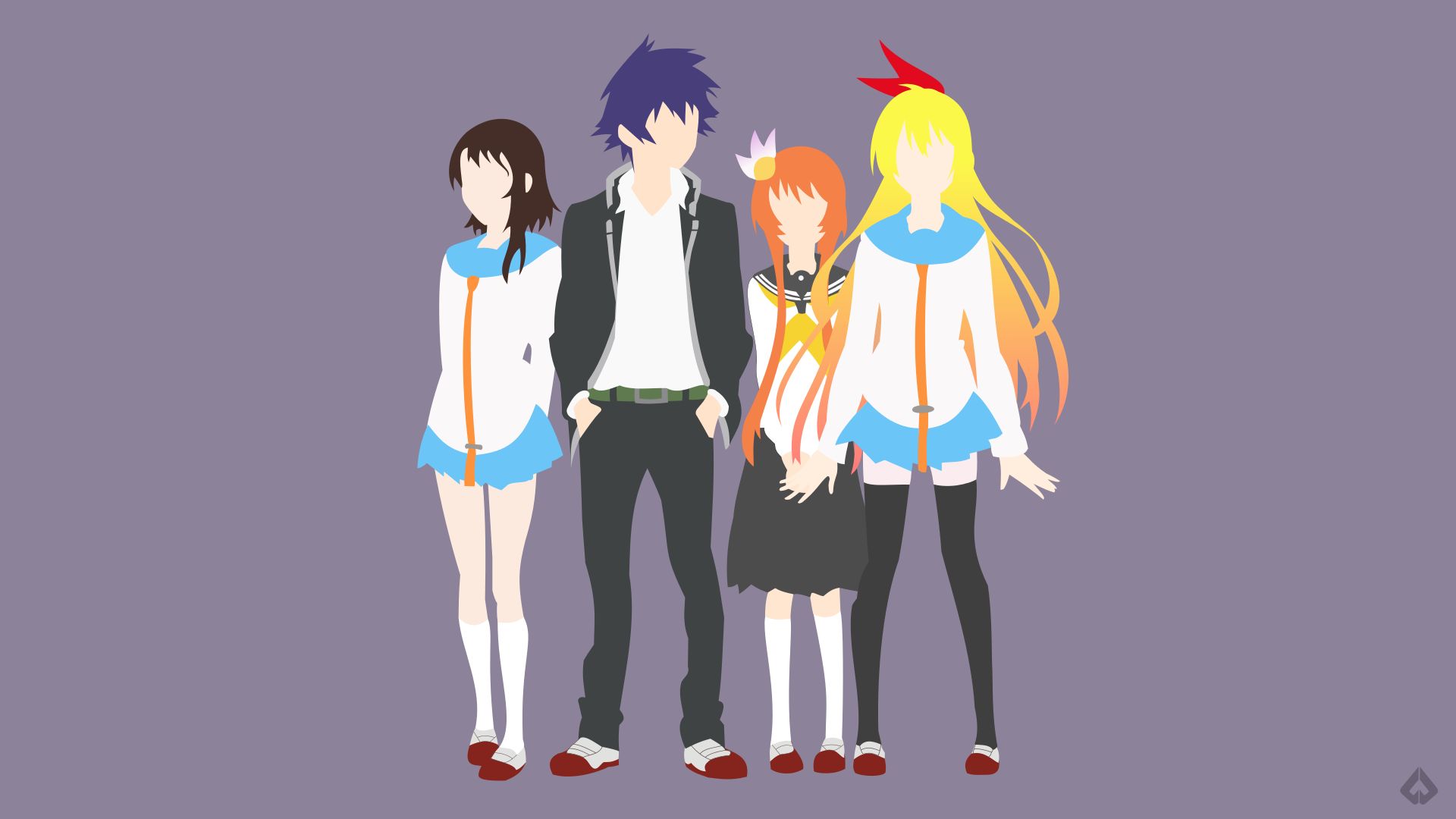 Free download wallpaper Anime, Chitoge Kirisaki, Kosaki Onodera, Marika Tachibana, Raku Ichijō, Nisekoi on your PC desktop